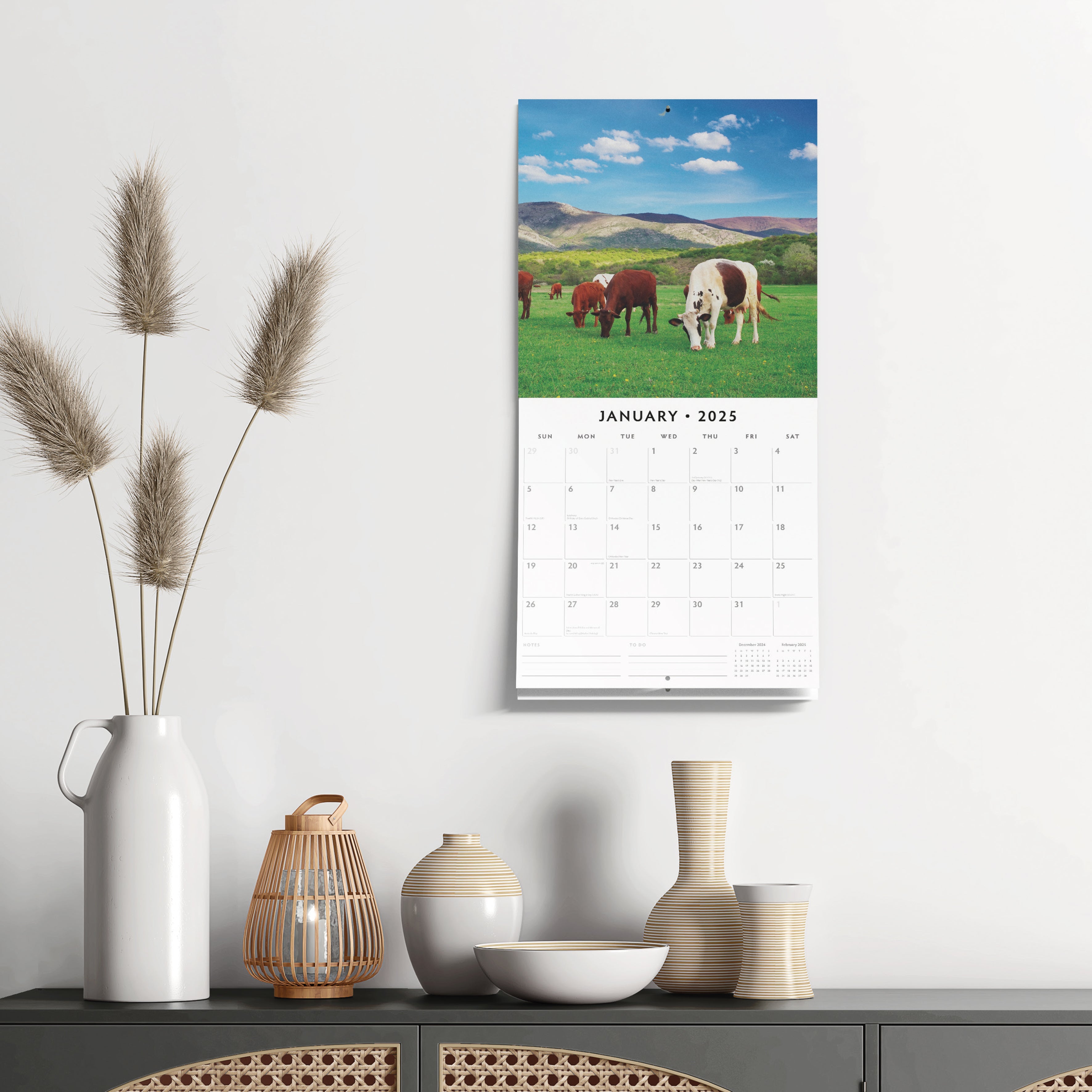 2025 On The Farm - Square Wall Calendar