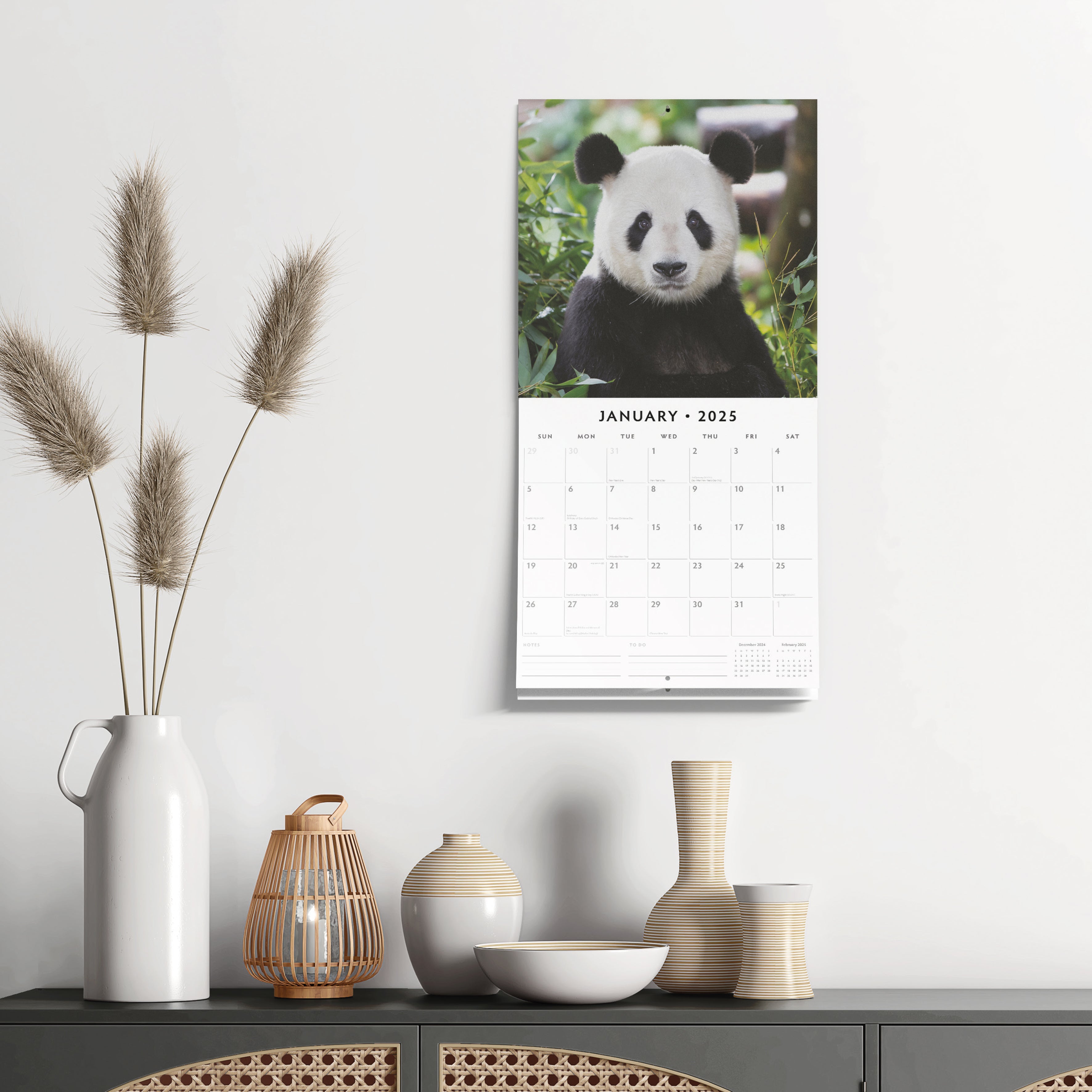 2025 Pandas - Square Wall Calendar