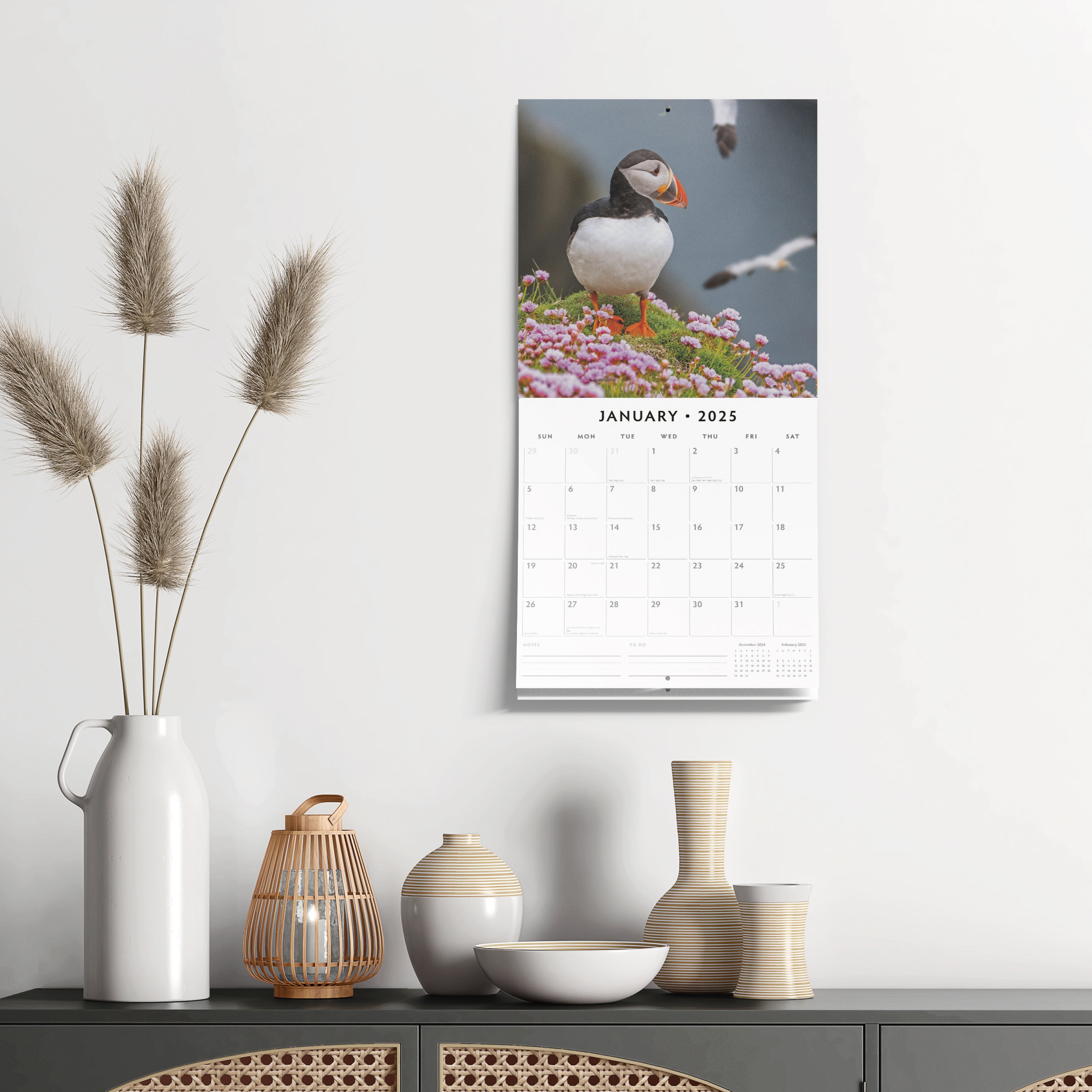 2025 Puffins - Square Wall Calendar