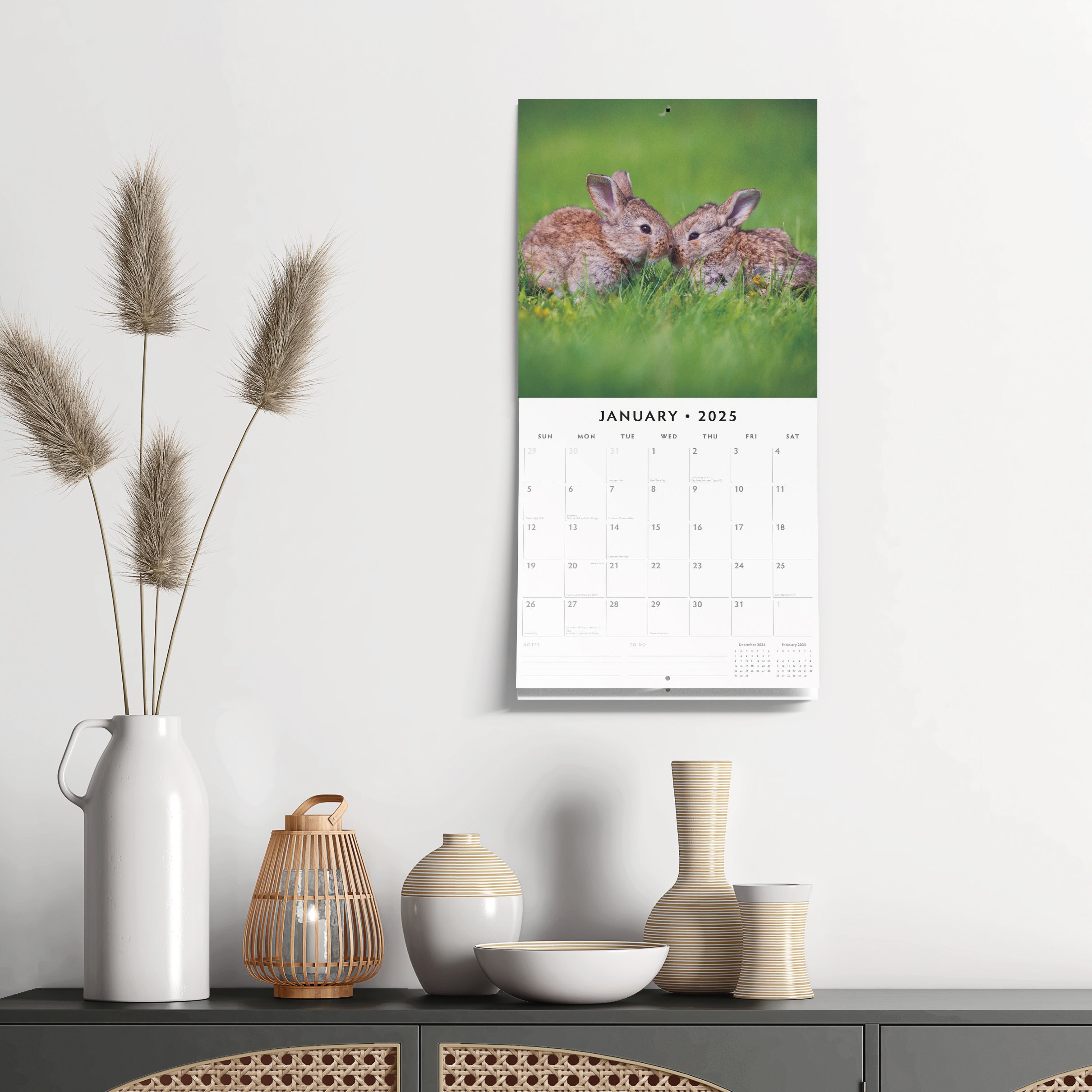 2025 Rabbits - Square Wall Calendar