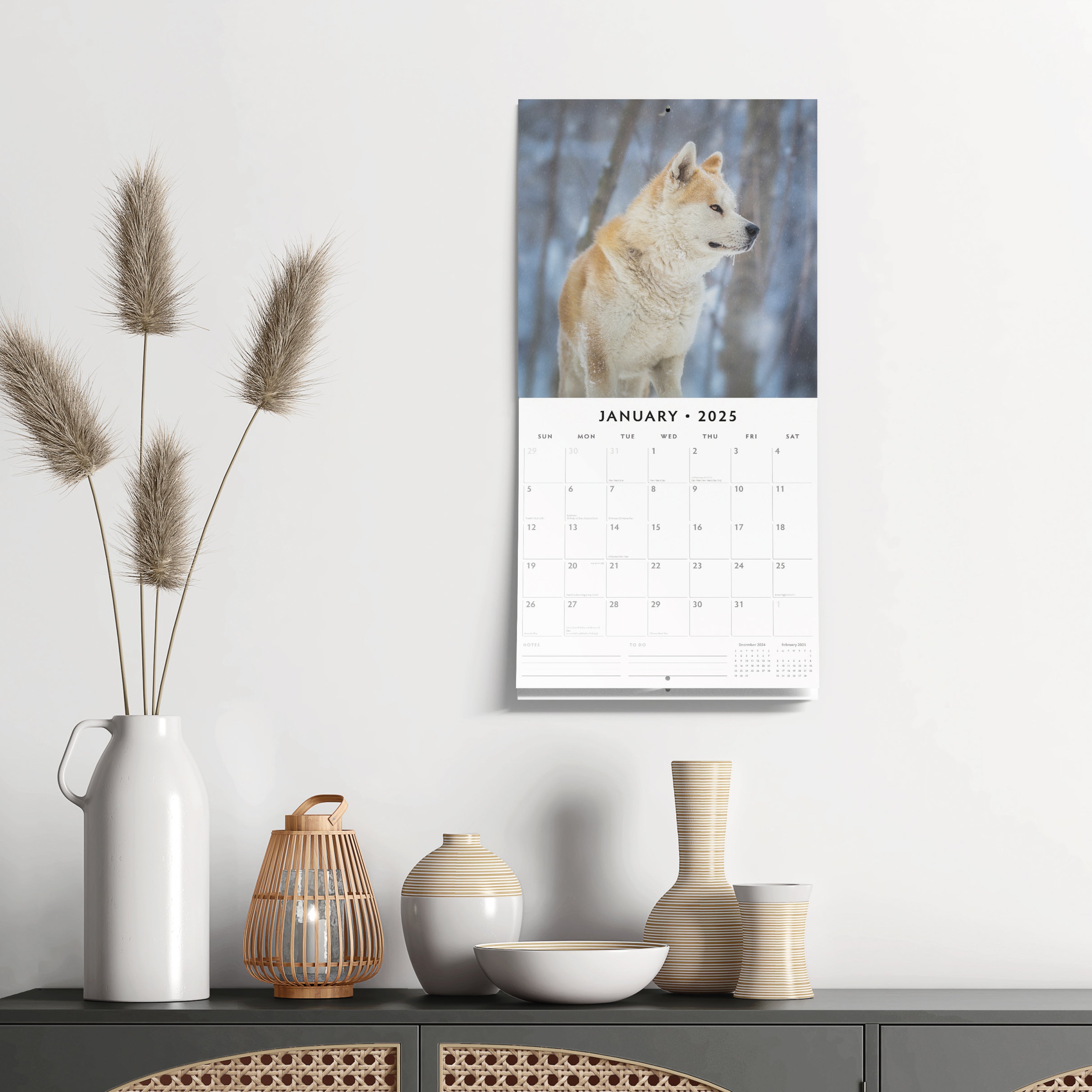 2025 Akitas - Square Wall Calendar