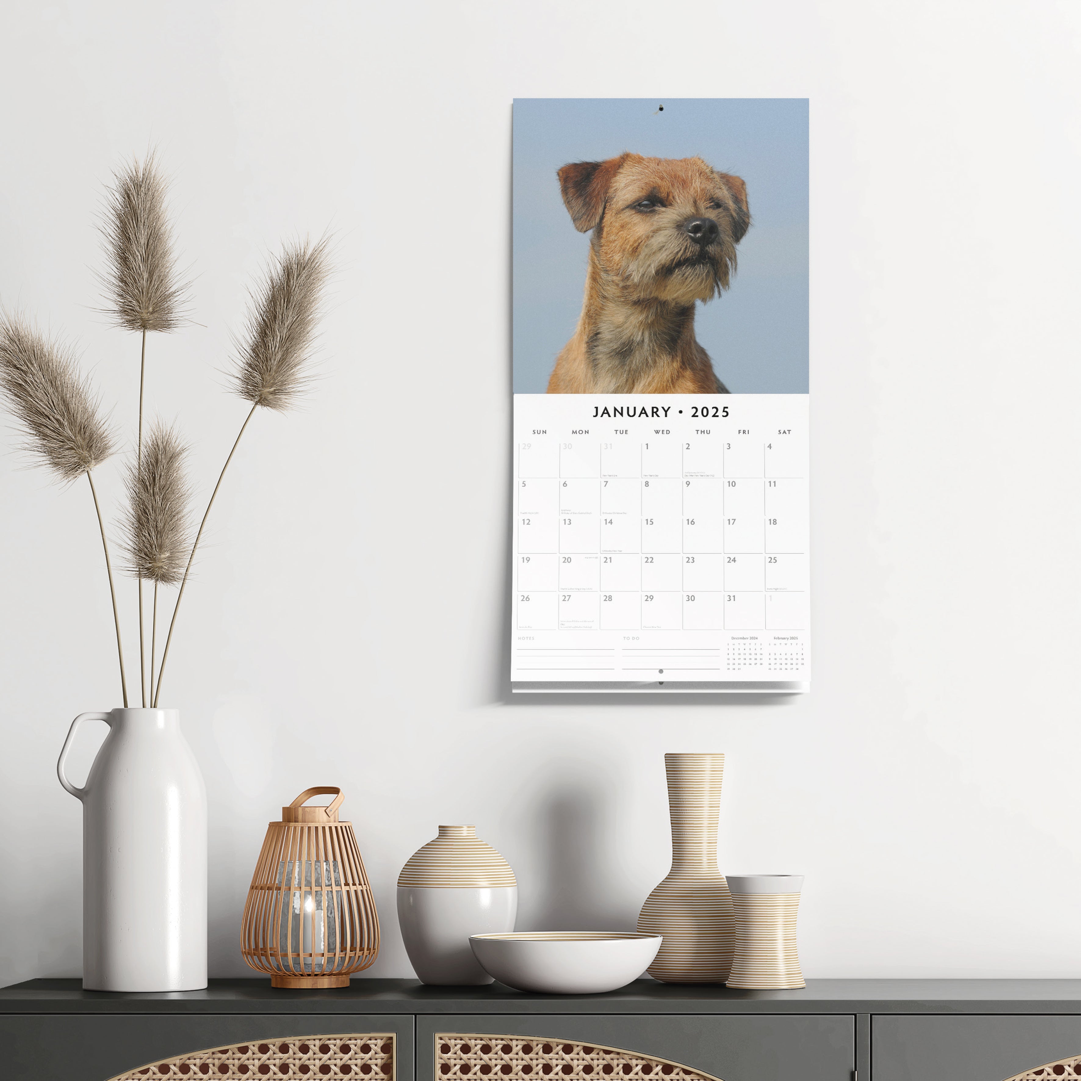 2025 Border Terriers - Square Wall Calendar