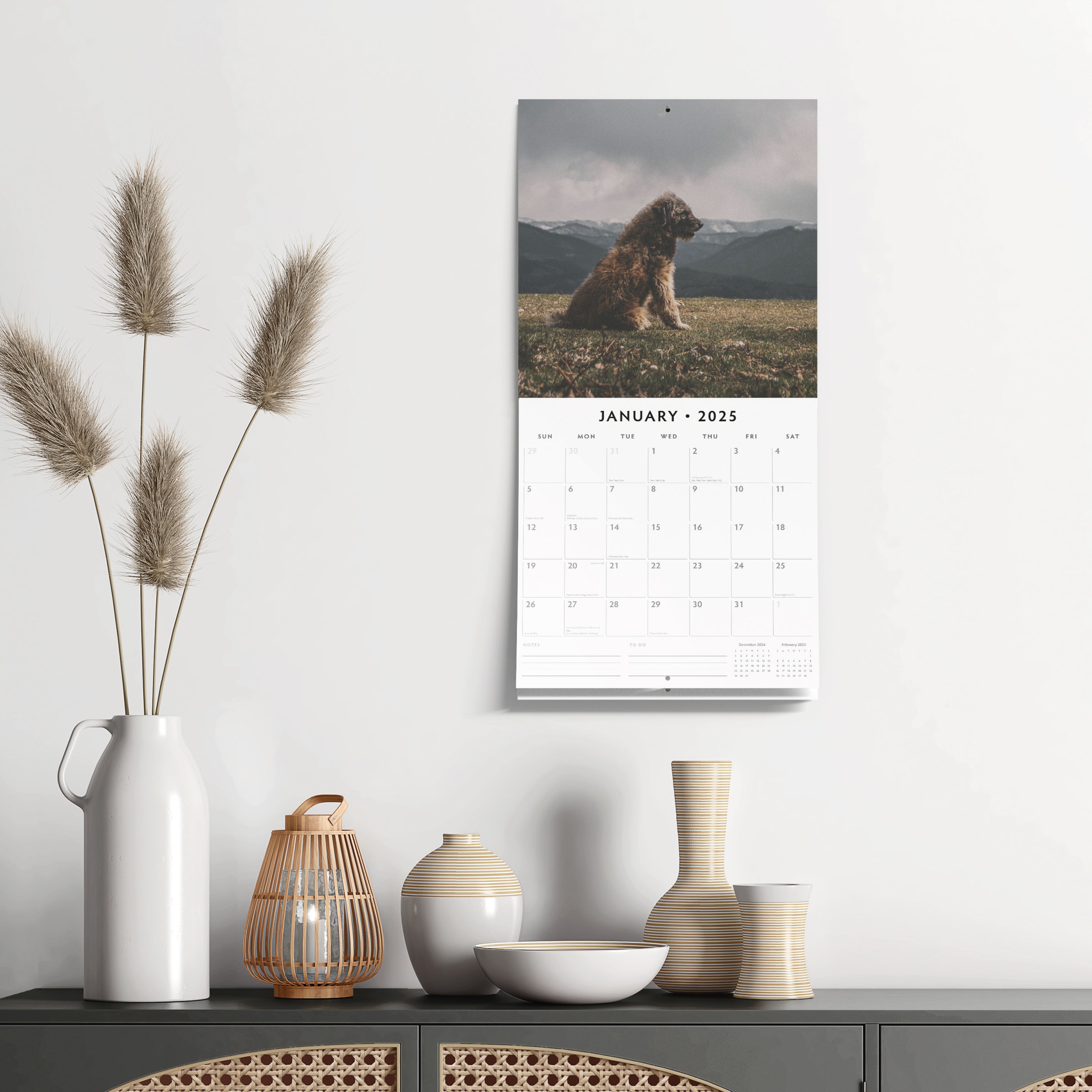 2025 Bouvier des Flandres - Square Wall Calendar