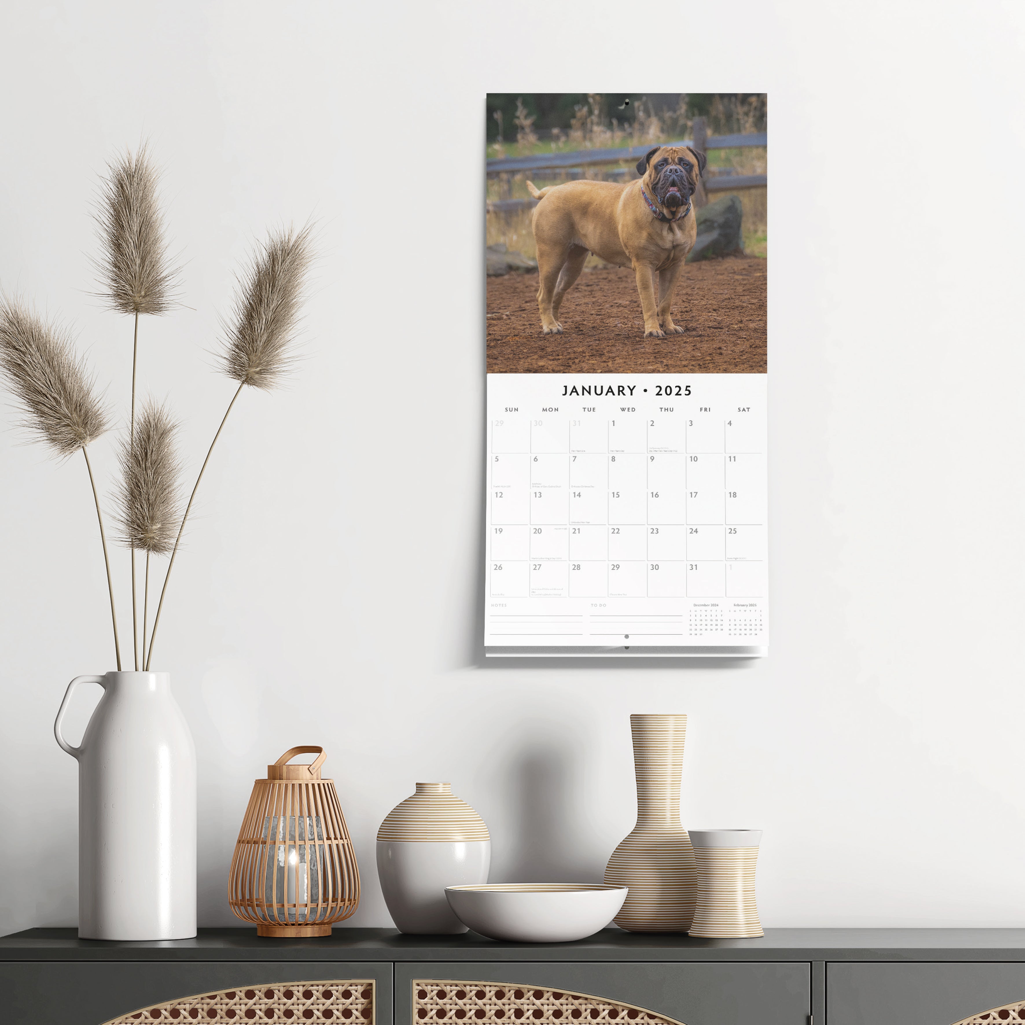 2025 Bullmastiffs - Square Wall Calendar