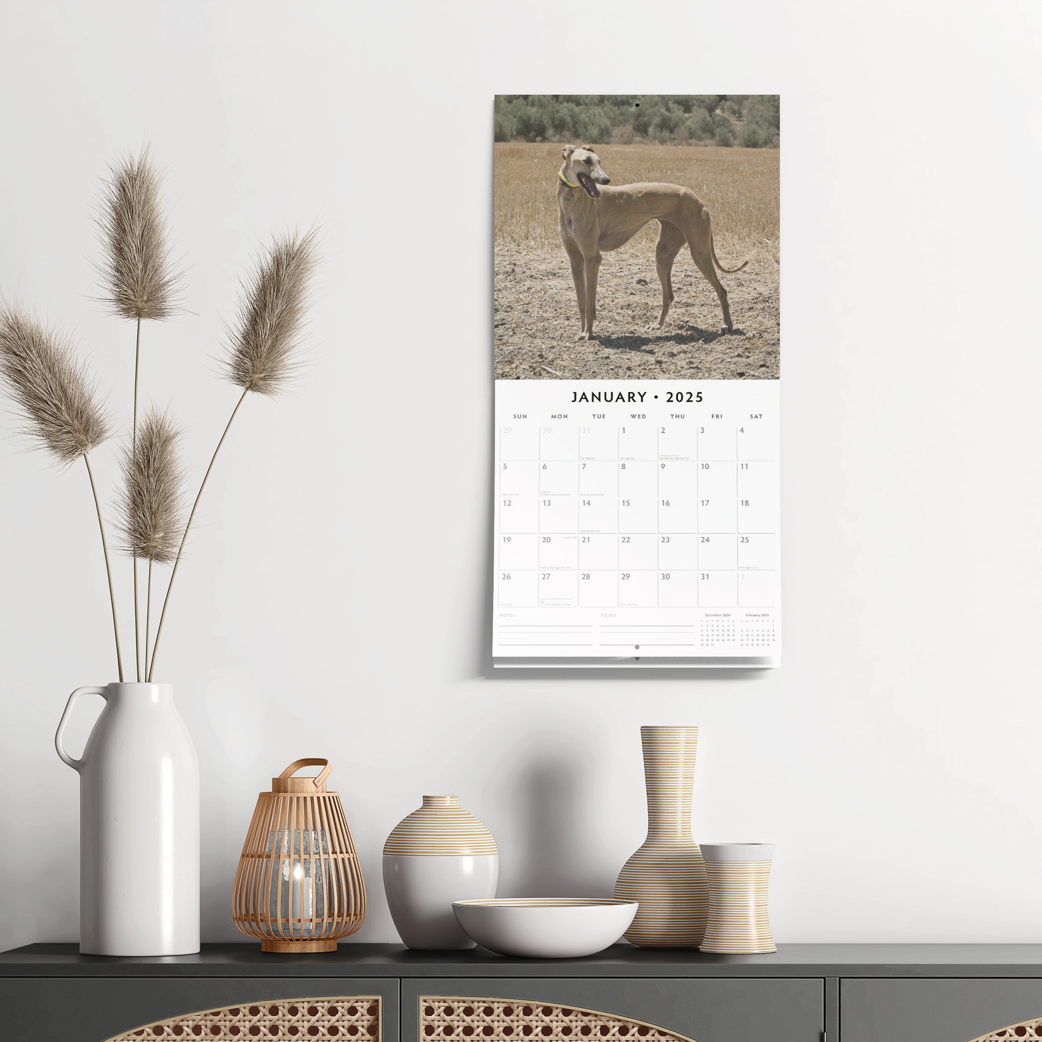 2025 Greyhounds - Square Wall Calendar