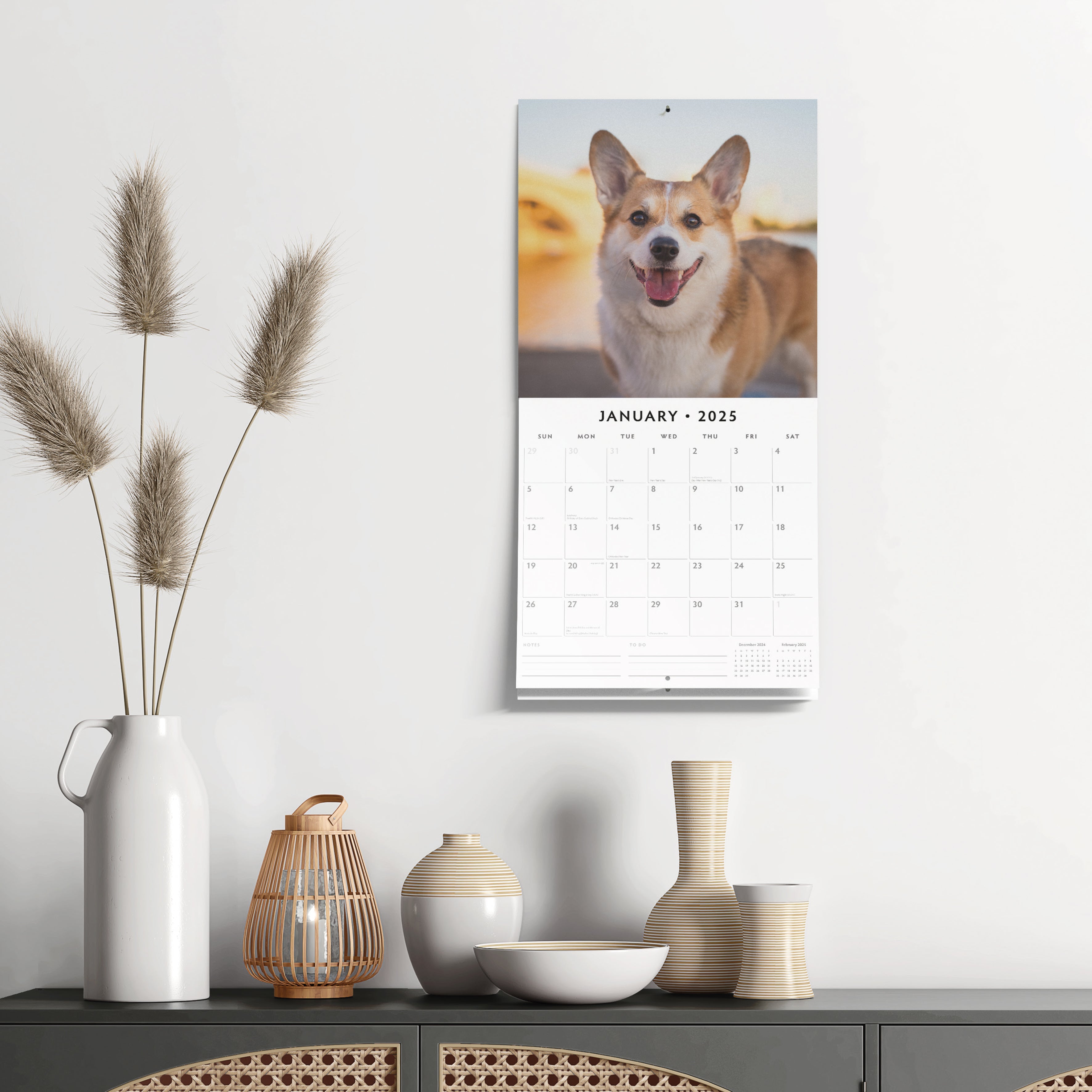 2025 Pembroke Welsh Corgis - Square Wall Calendar