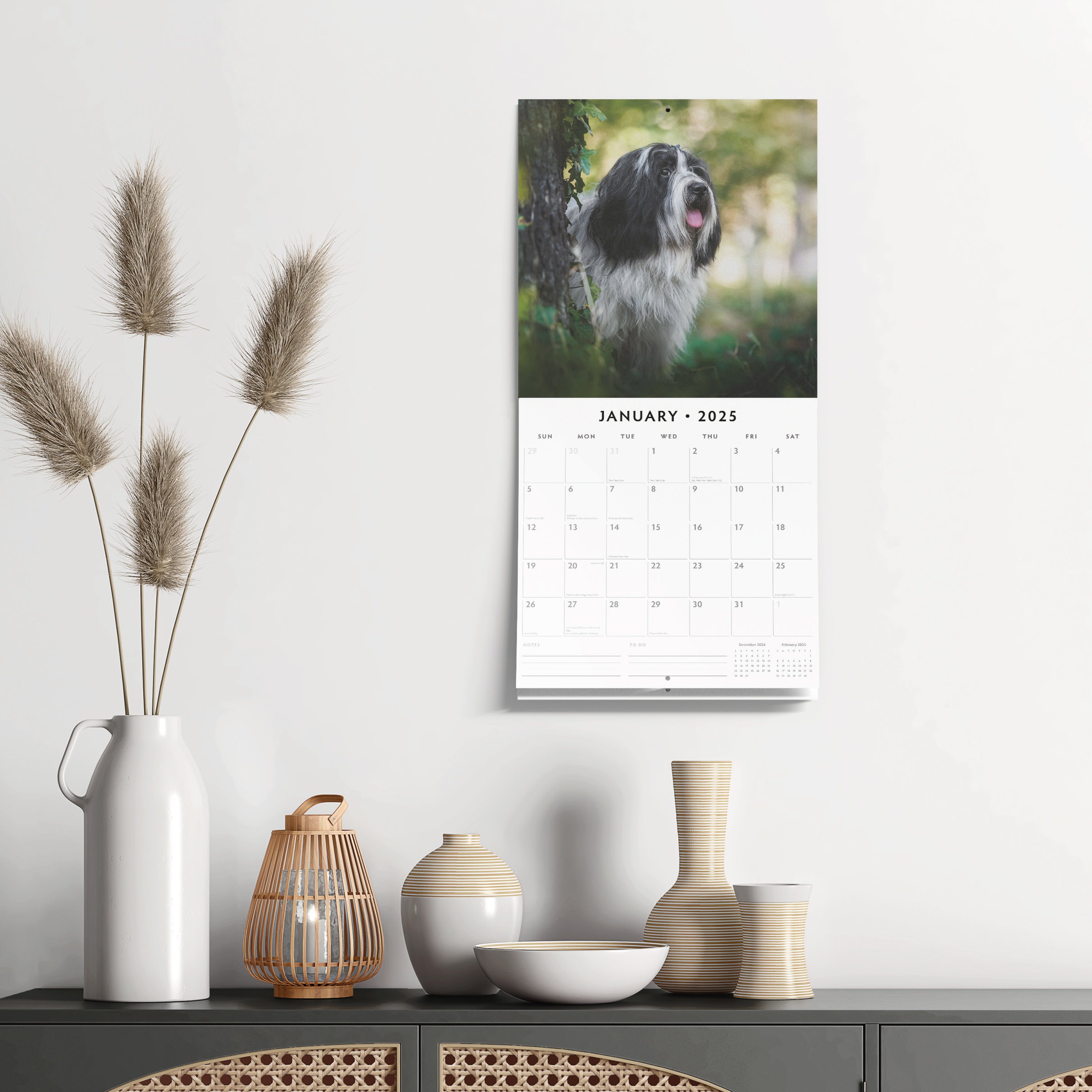 2025 Tibetan Terriers - Square Wall Calendar