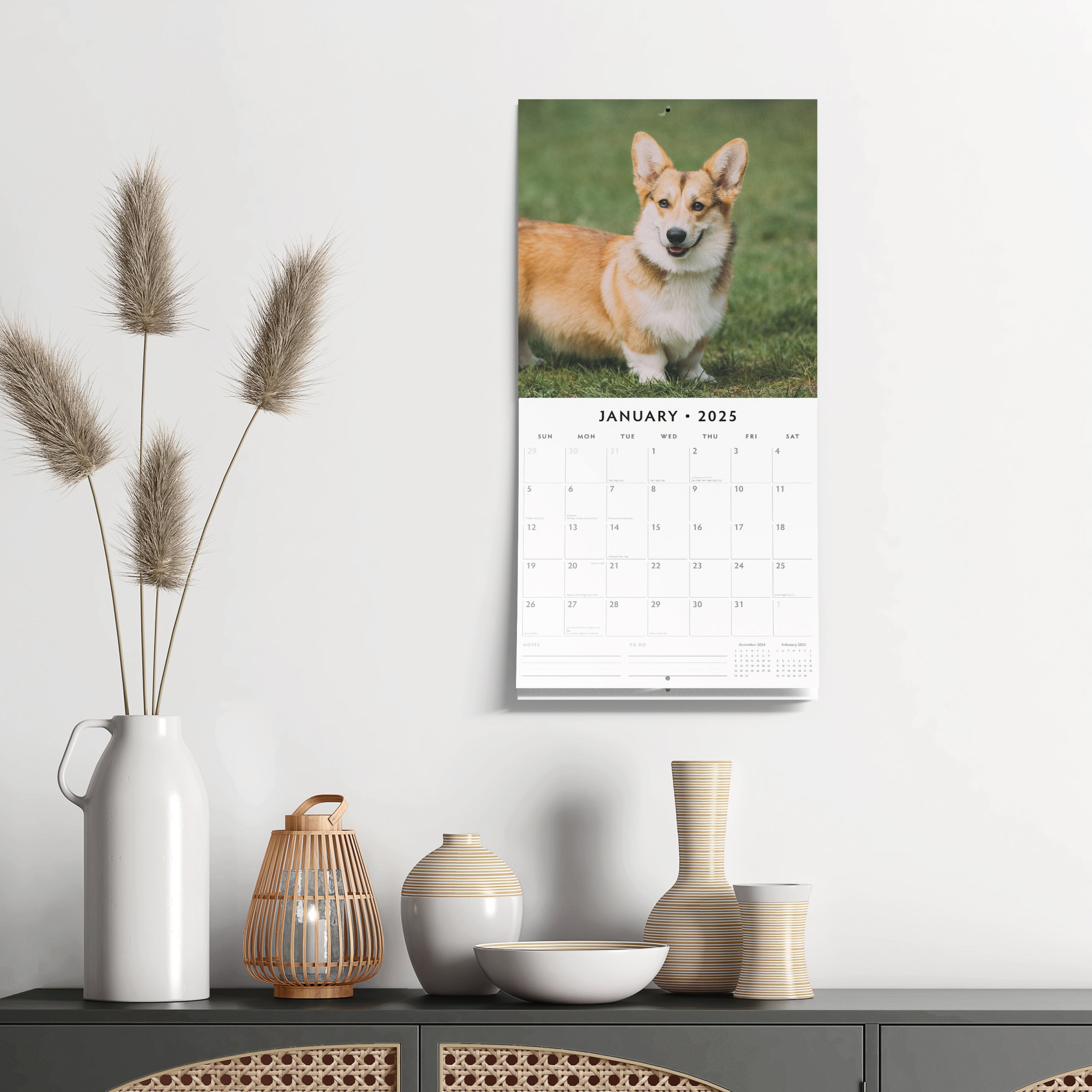 2025 Welsh Corgis - Square Wall Calendar