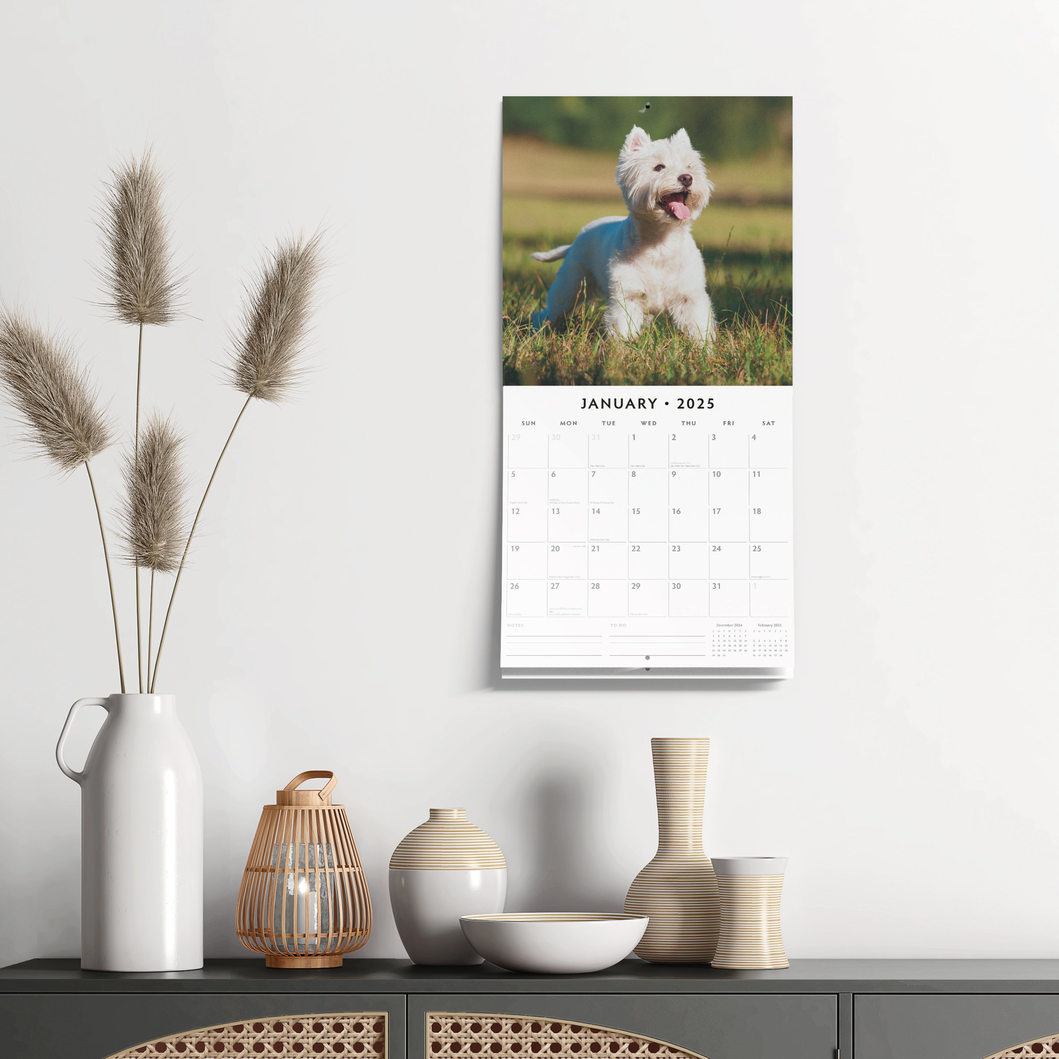 2025 West Highland White Terriers (Westies) - Square Wall Calendar