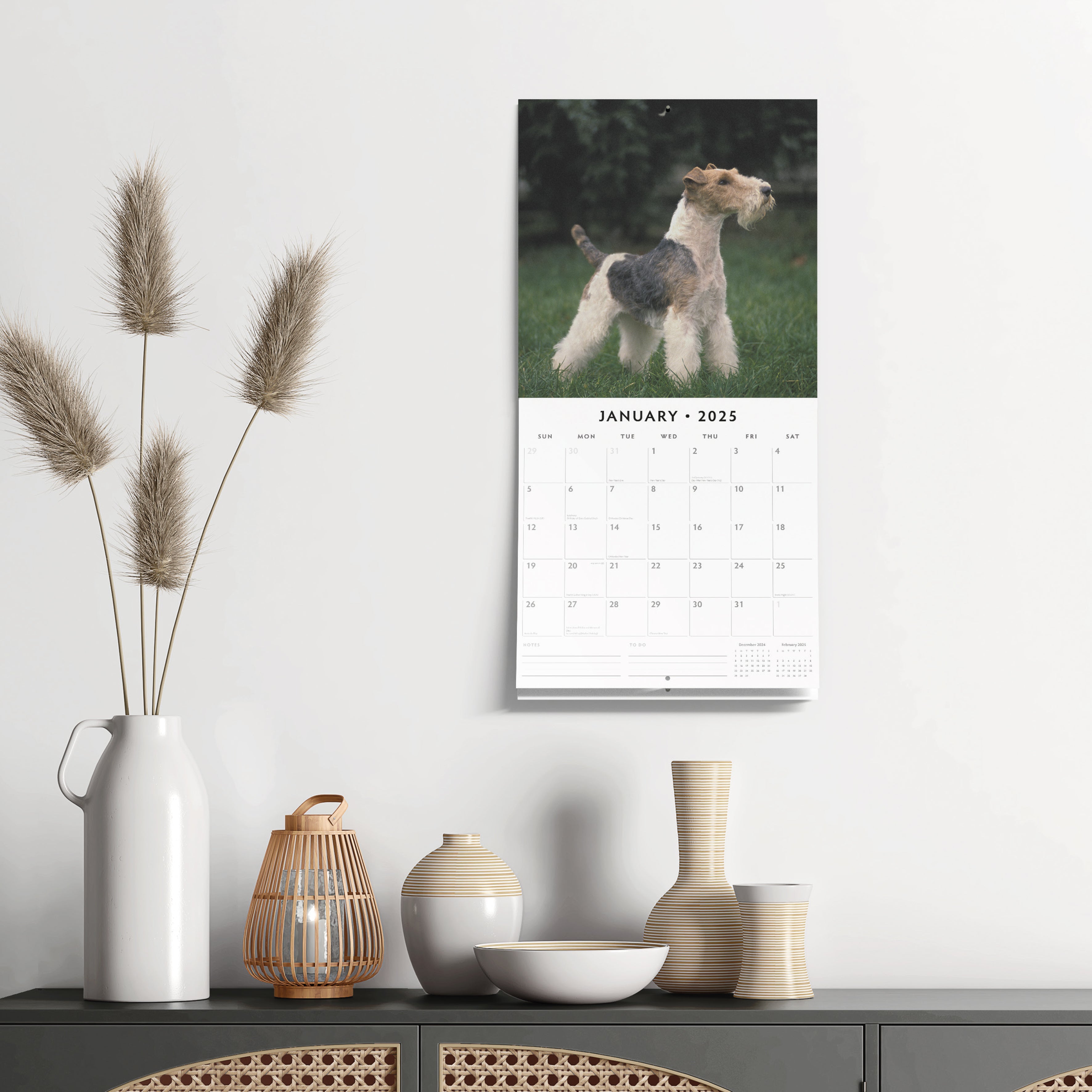 2025 Wire Fox Terriers - Square Wall Calendar