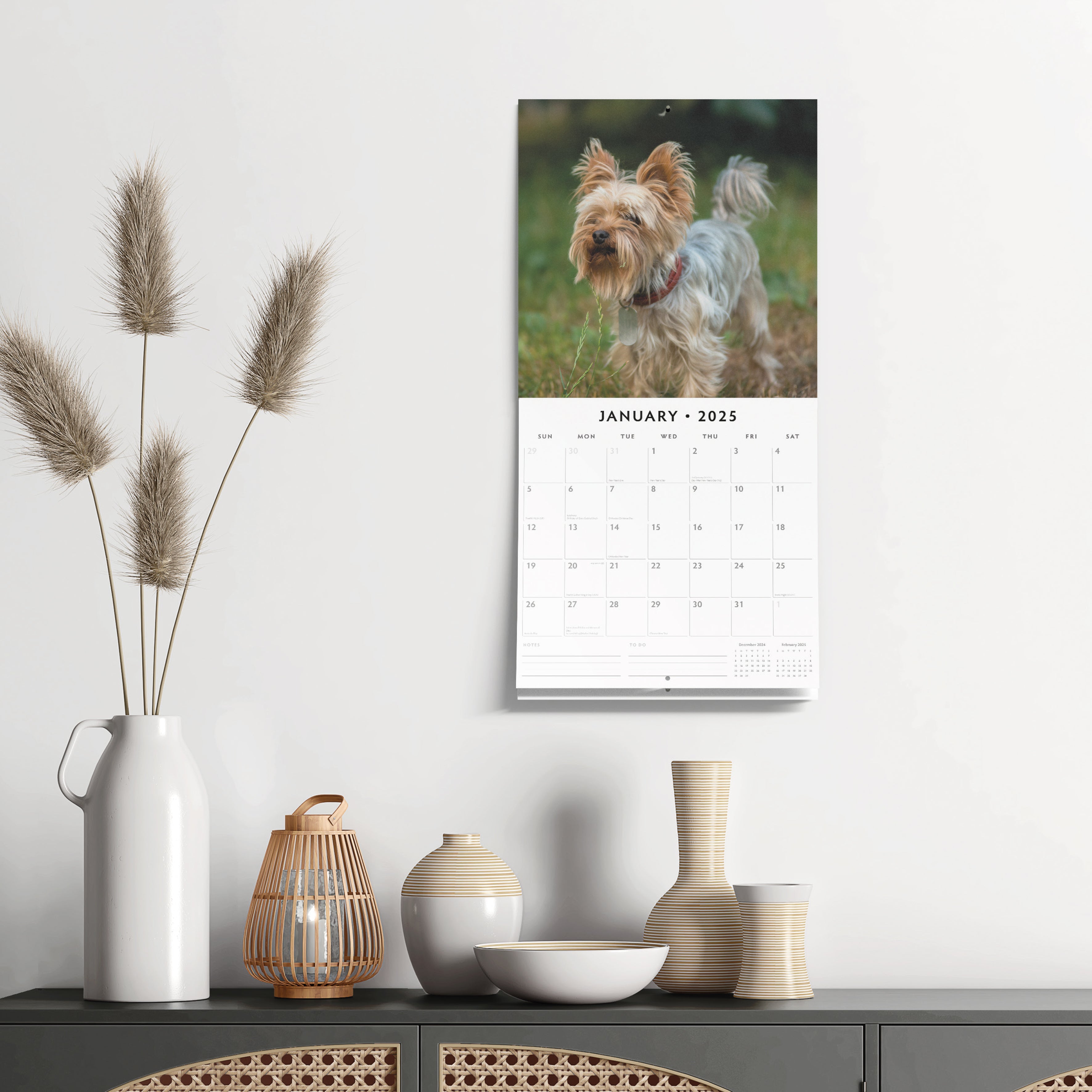 2025 Yorkshire Terrier Puppies - Square Wall Calendar