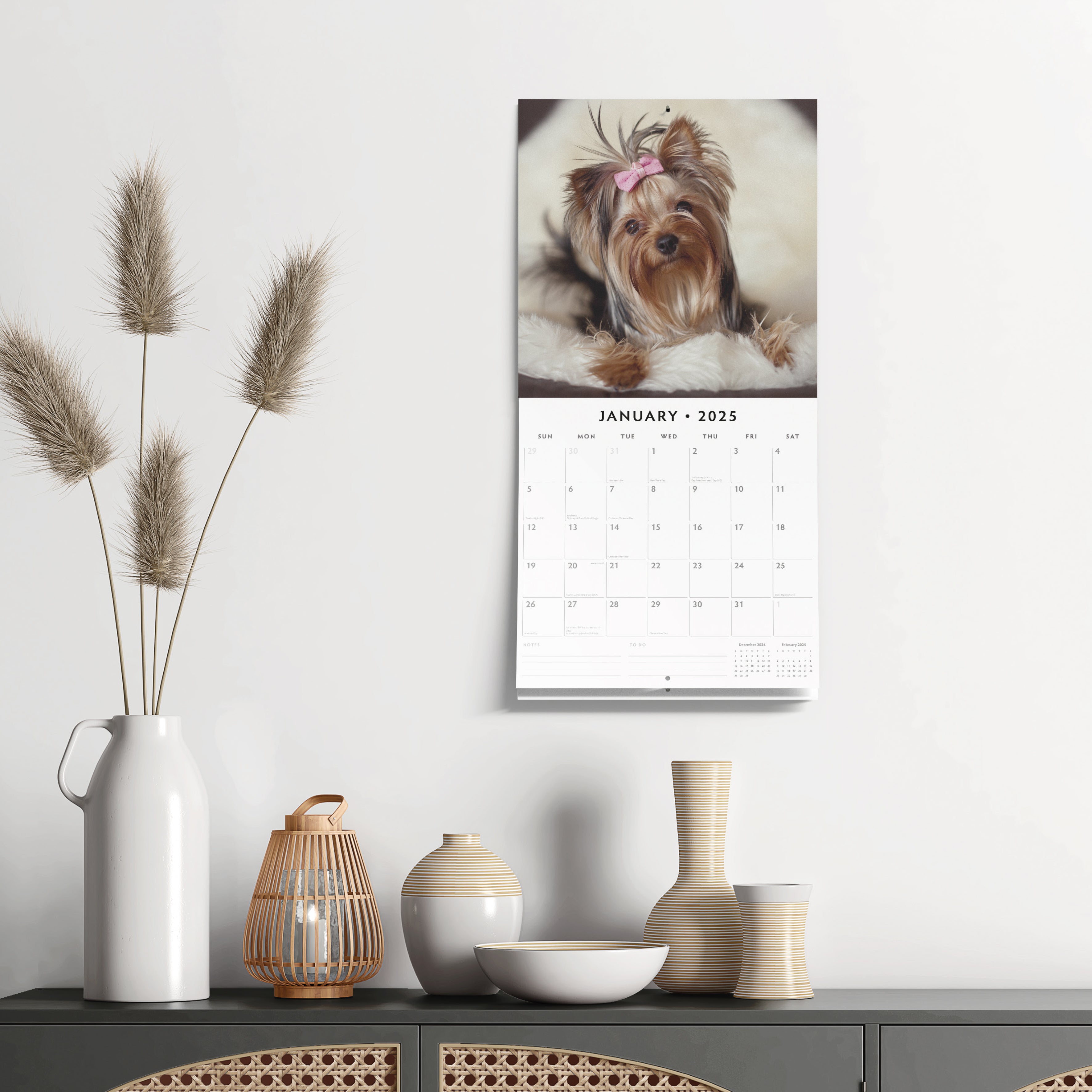 2025 Yorkshire Terriers - Square Wall Calendar