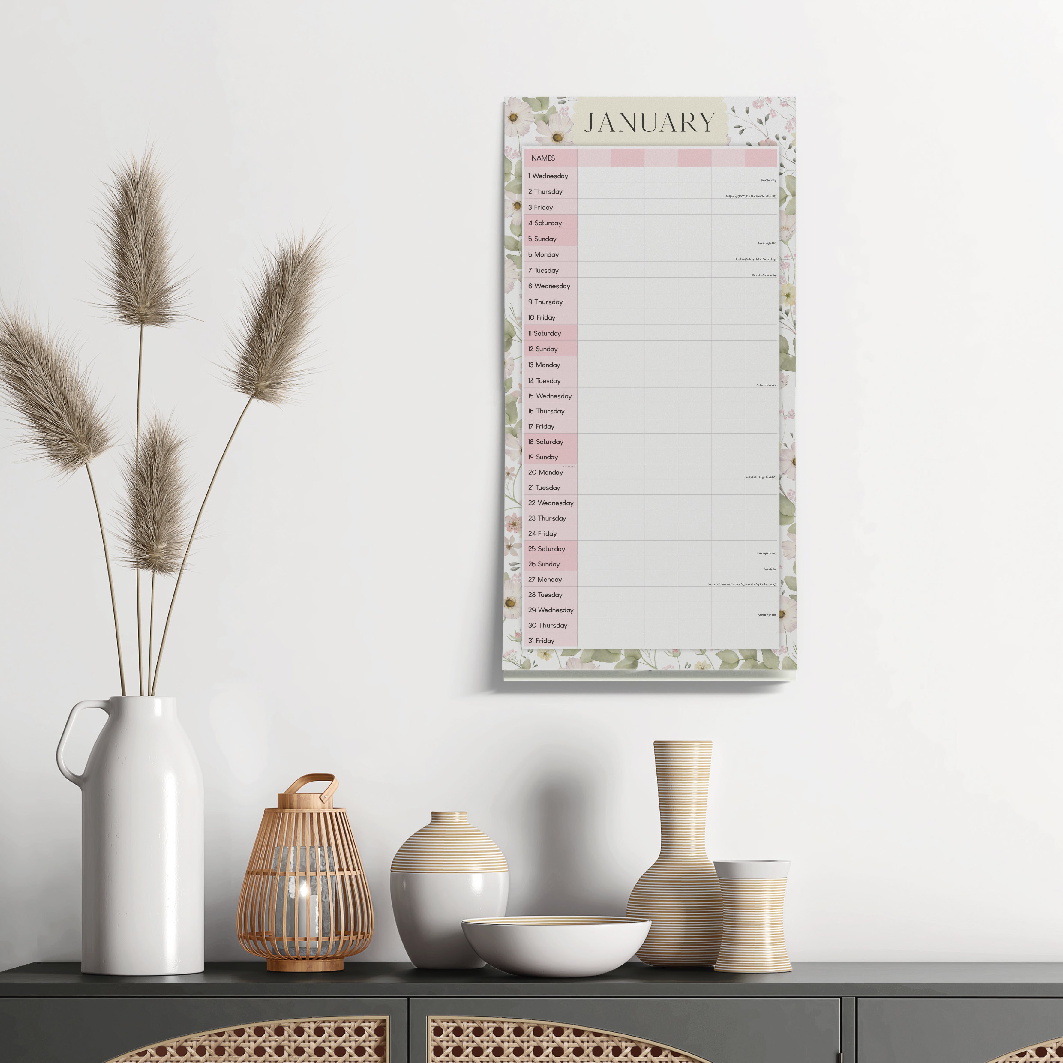 2025 Family Organiser - Square Wall Calendar