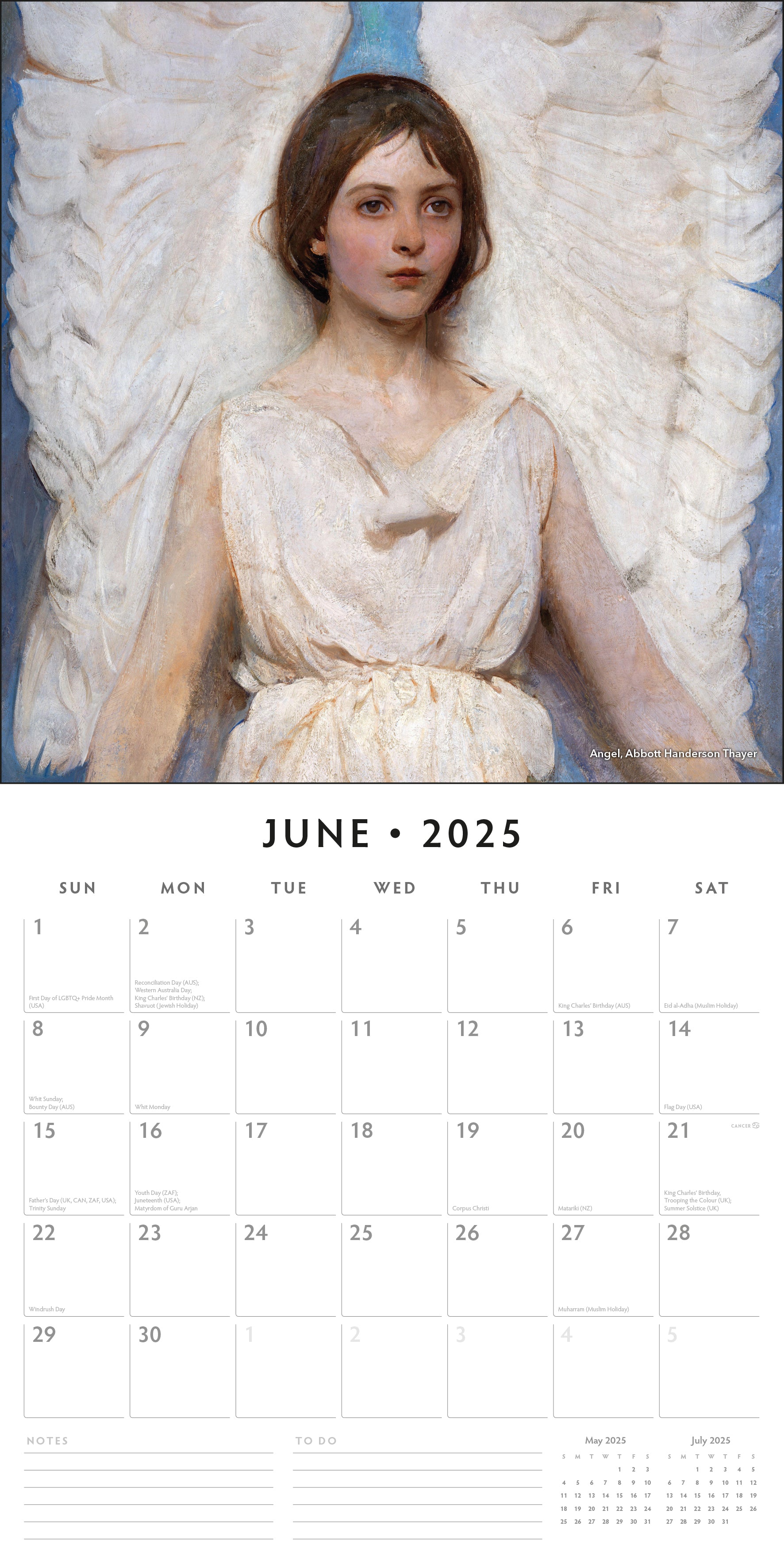 2025 Angels - Square Wall Calendar