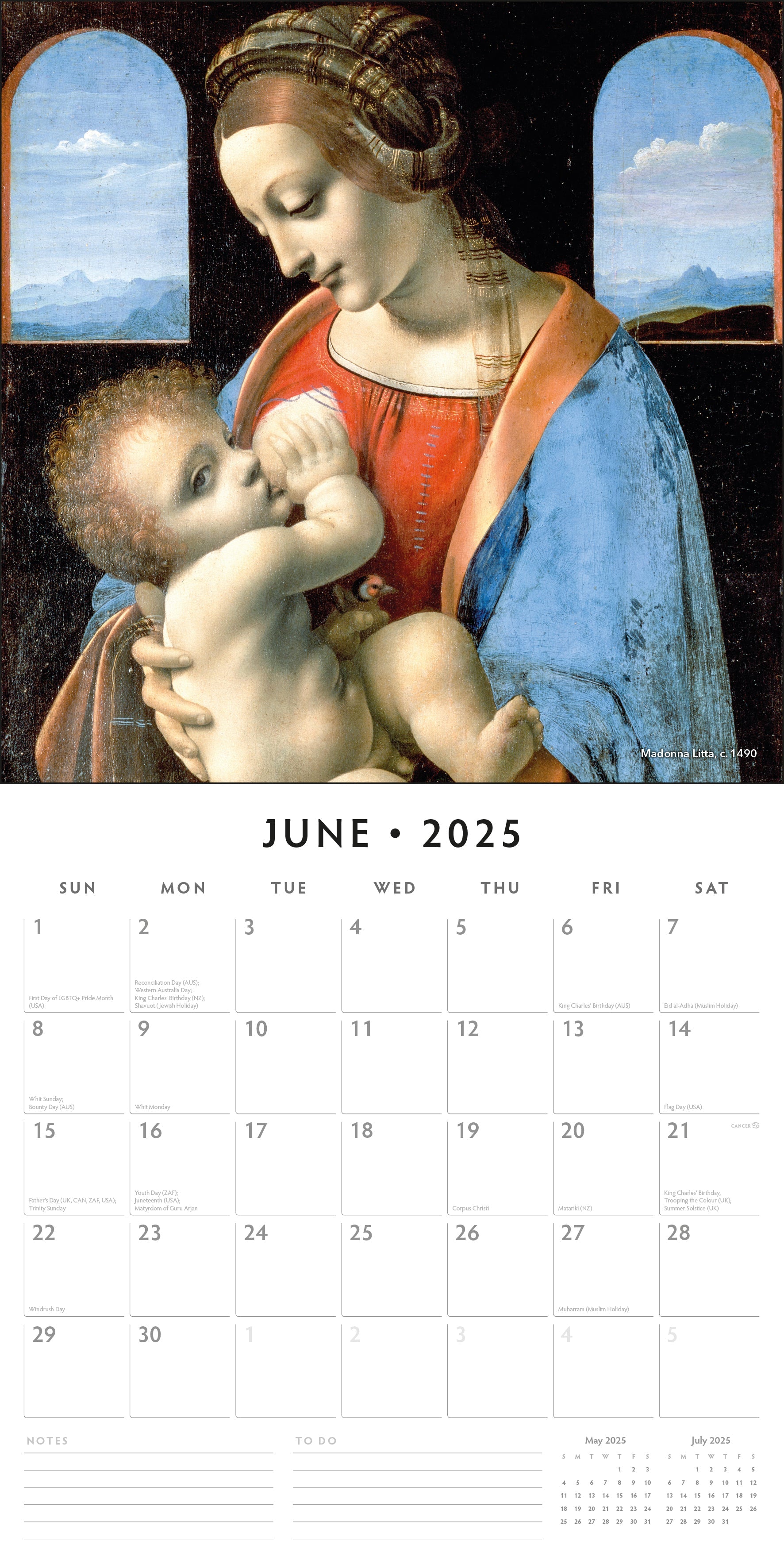 2025 Da Vinci - Square Wall Calendar