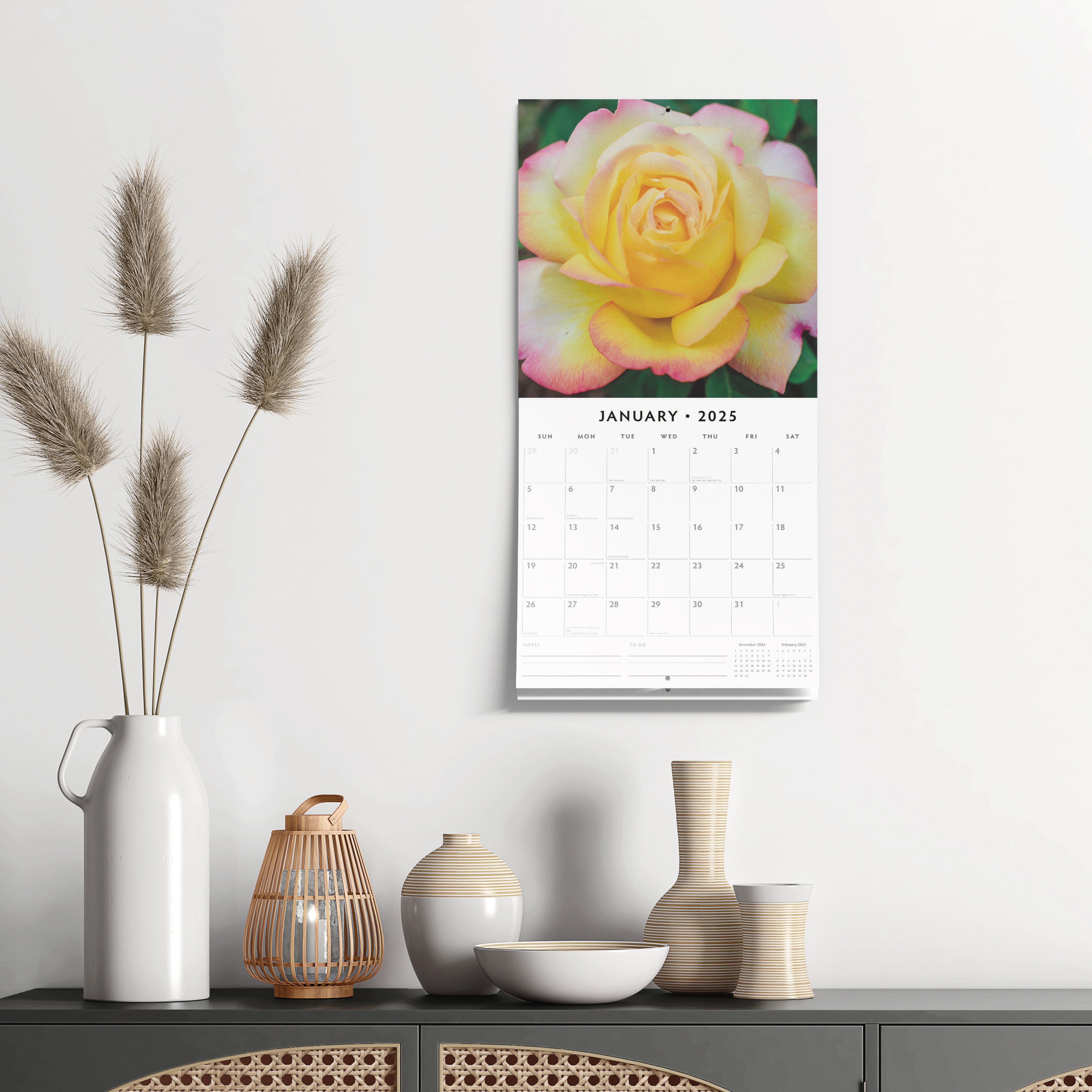 2025 Roses - Square Wall Calendar