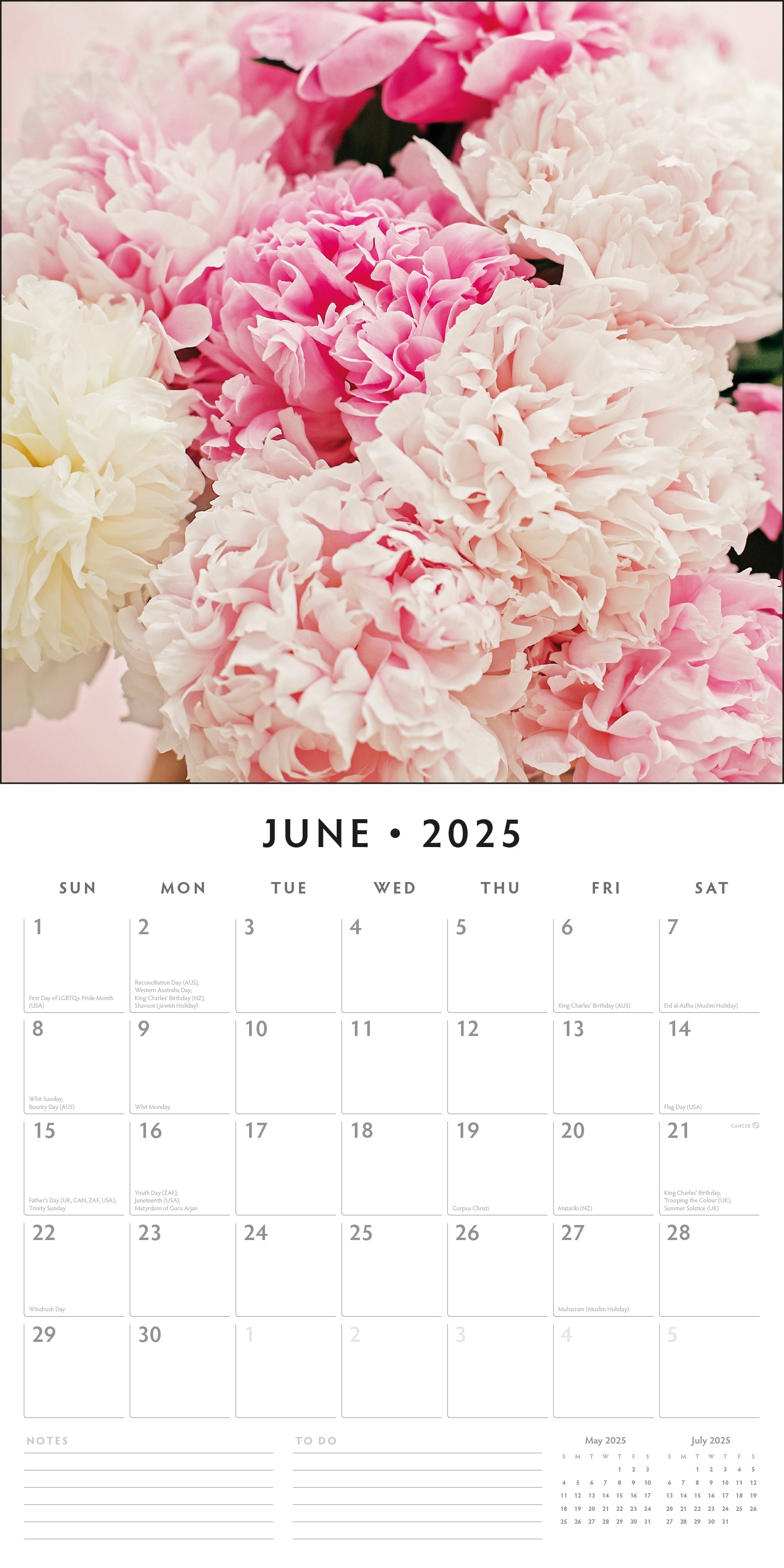 2025 Floral Bouquet - Square Wall Calendar