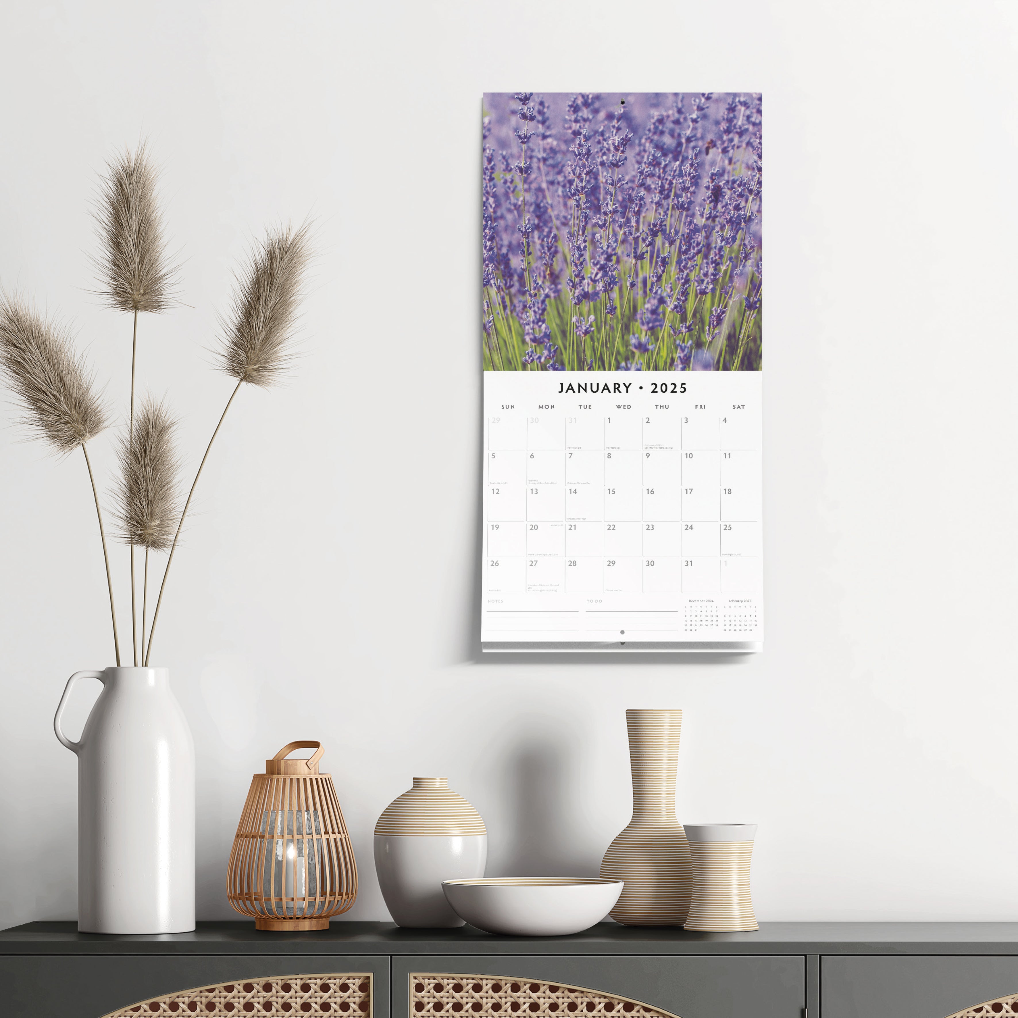 2025 Lavender - Square Wall Calendar