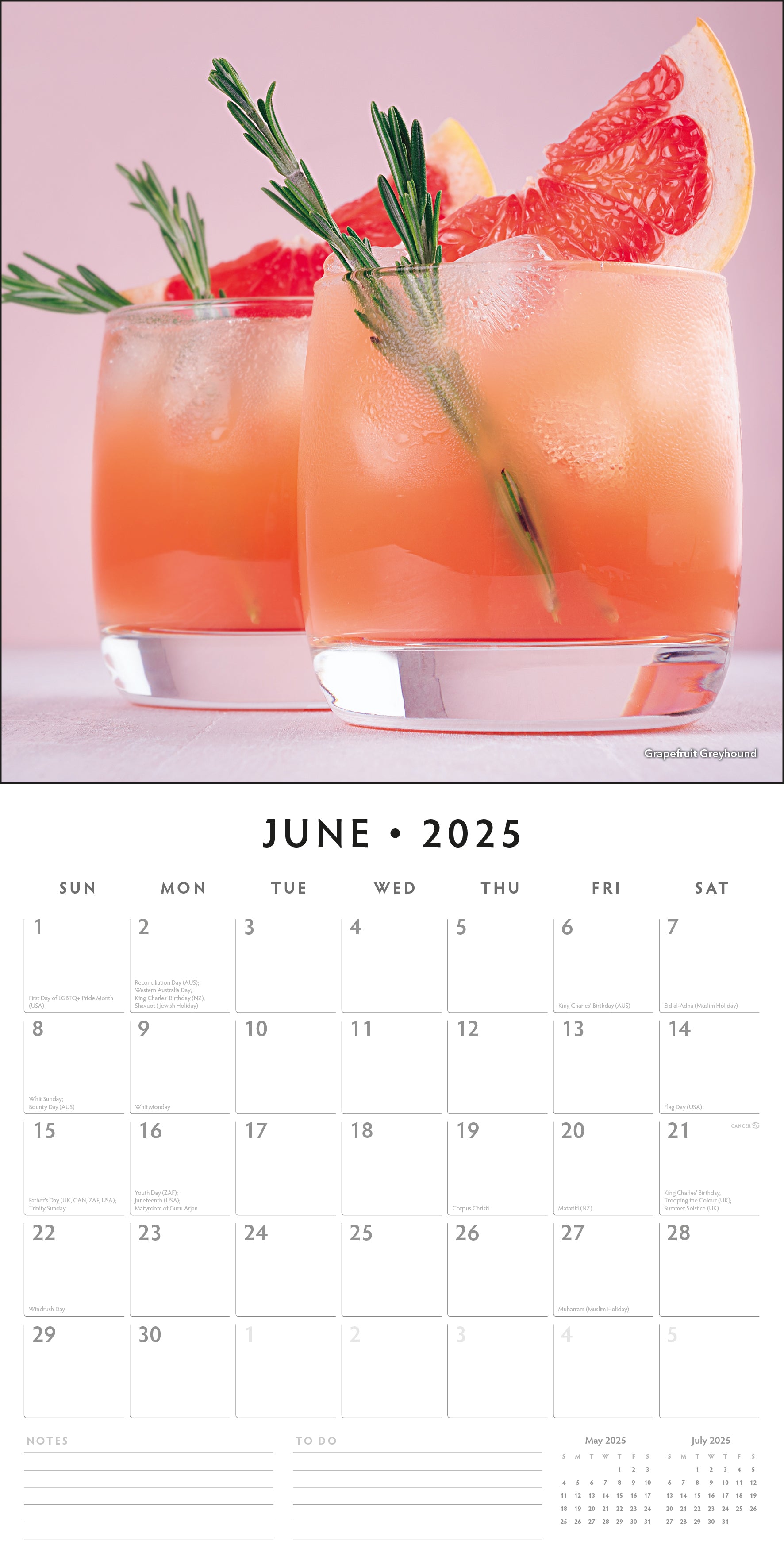 2025 Cocktails - Square Wall Calendar