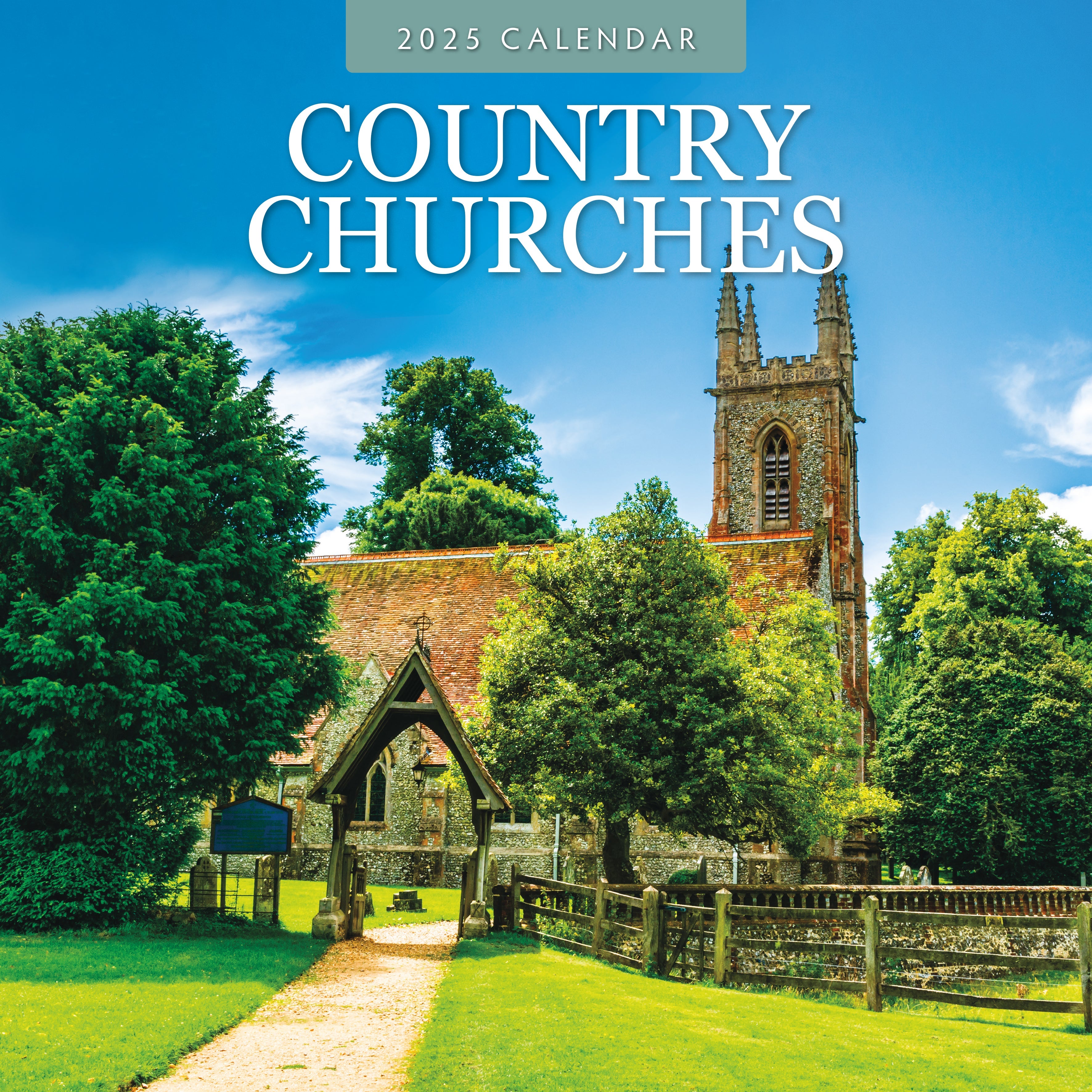 2025 Country Churches - Square Wall Calendar