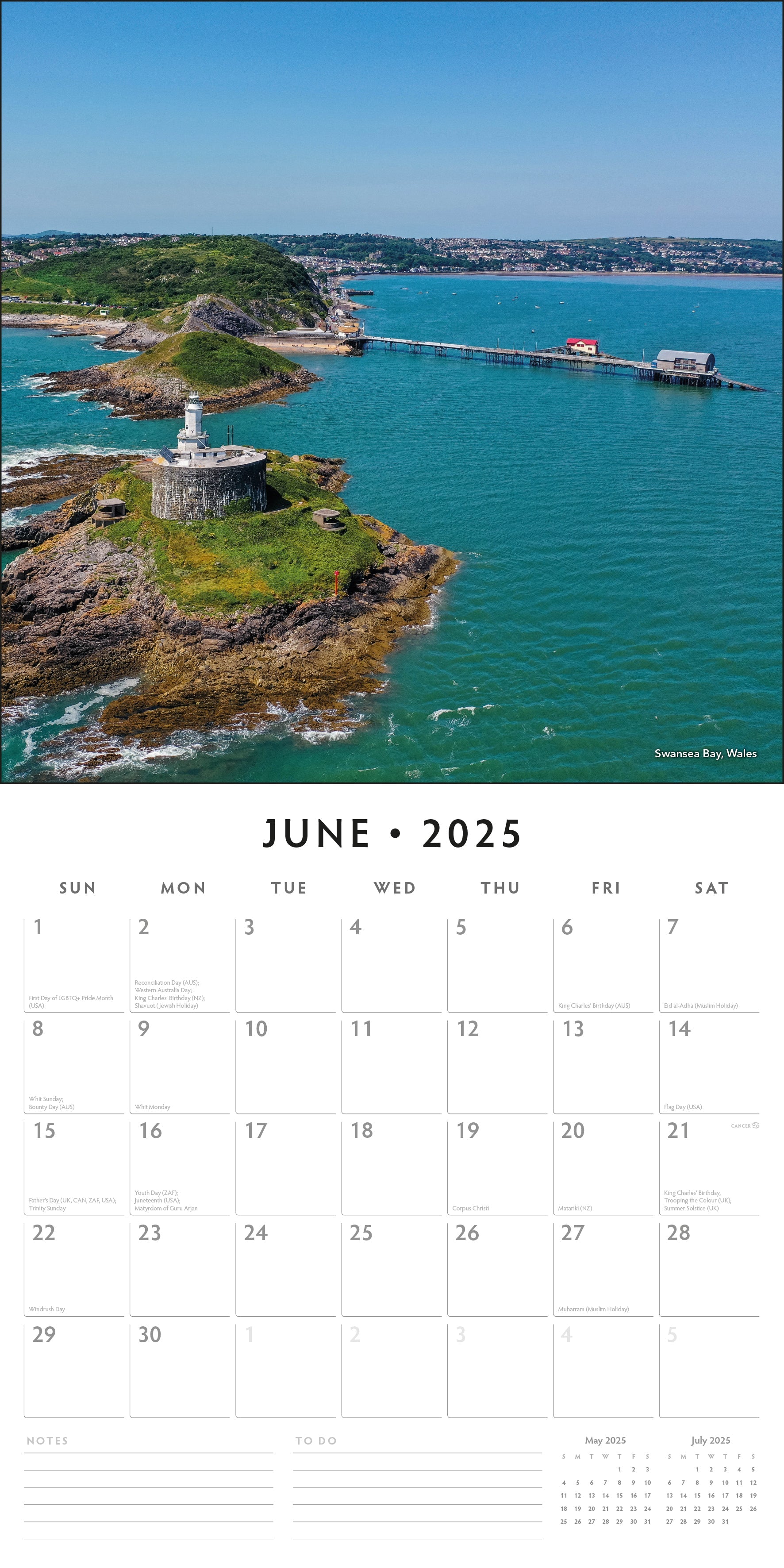 2025 Seaside Towns - Square Wall Calendar