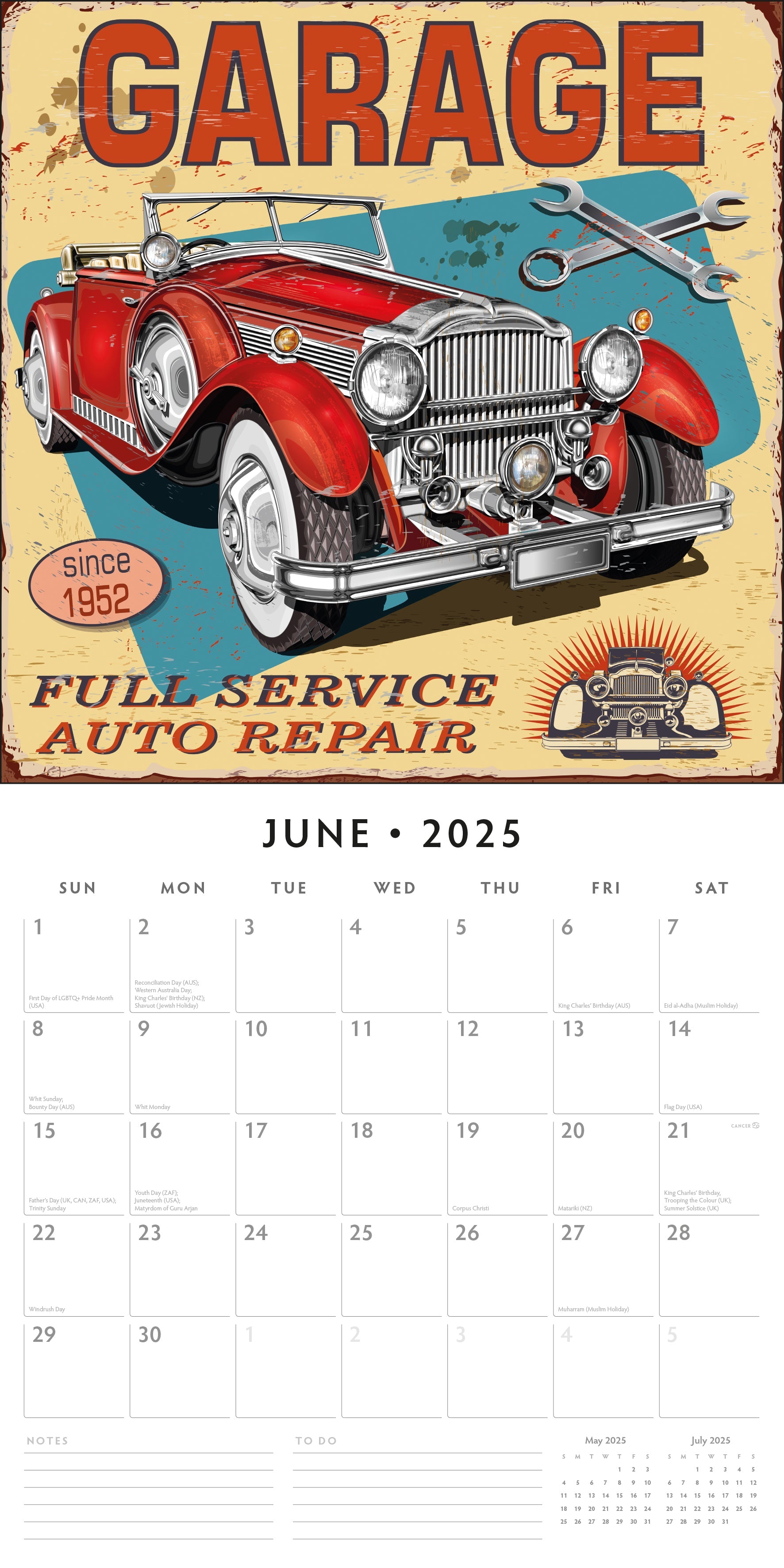 2025 Retro - Square Wall Calendar