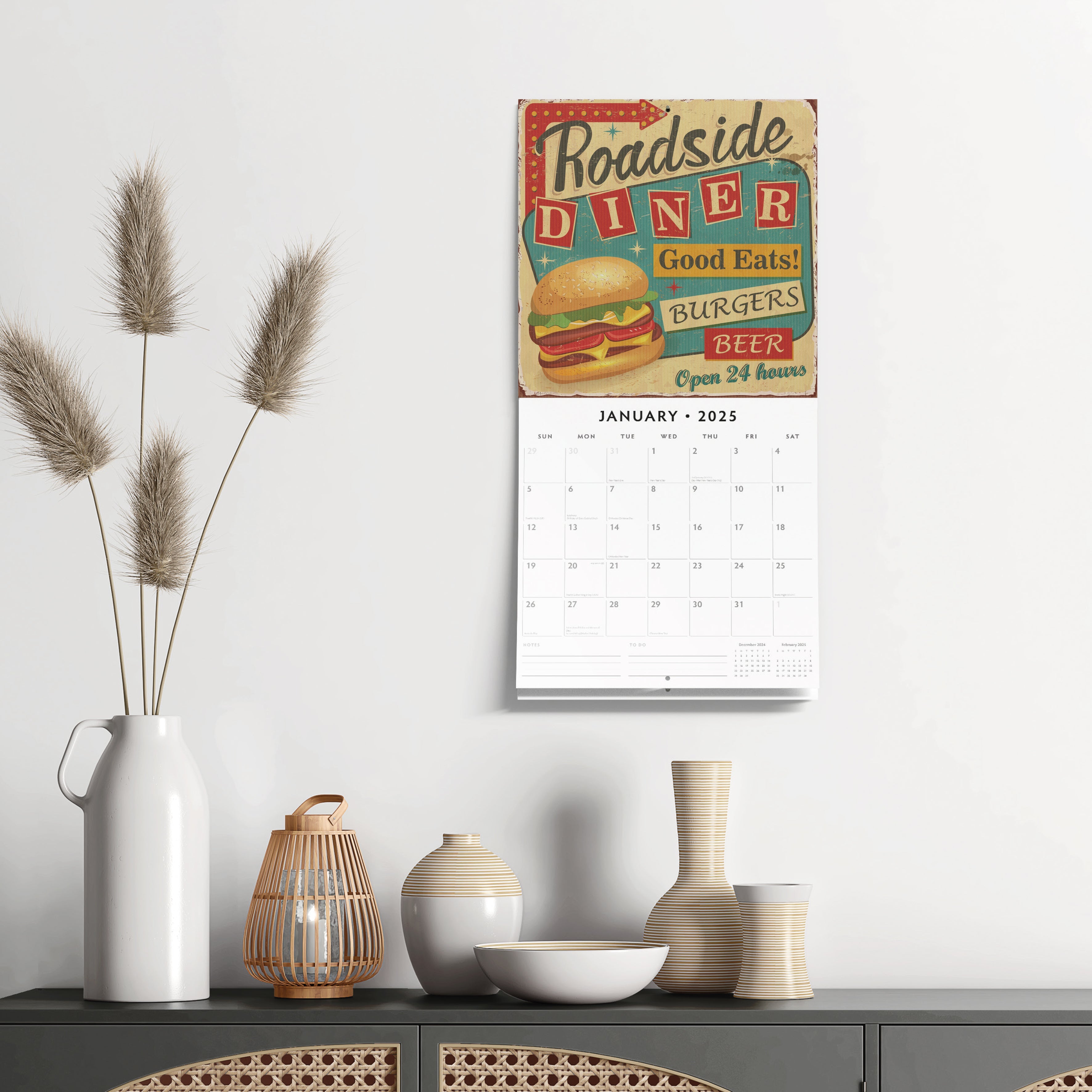 2025 Retro - Square Wall Calendar