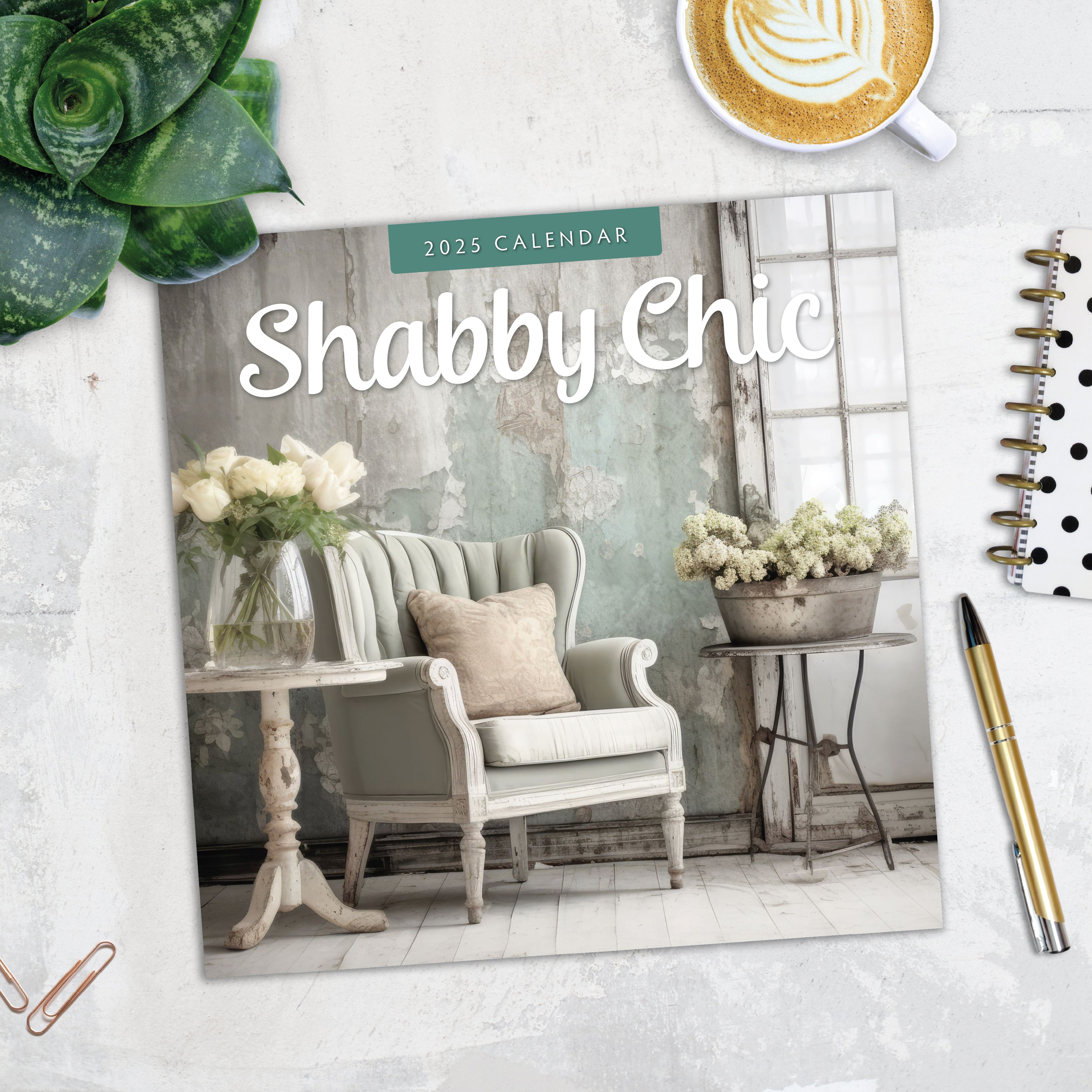 2025 Shabby Chic - Square Wall Calendar