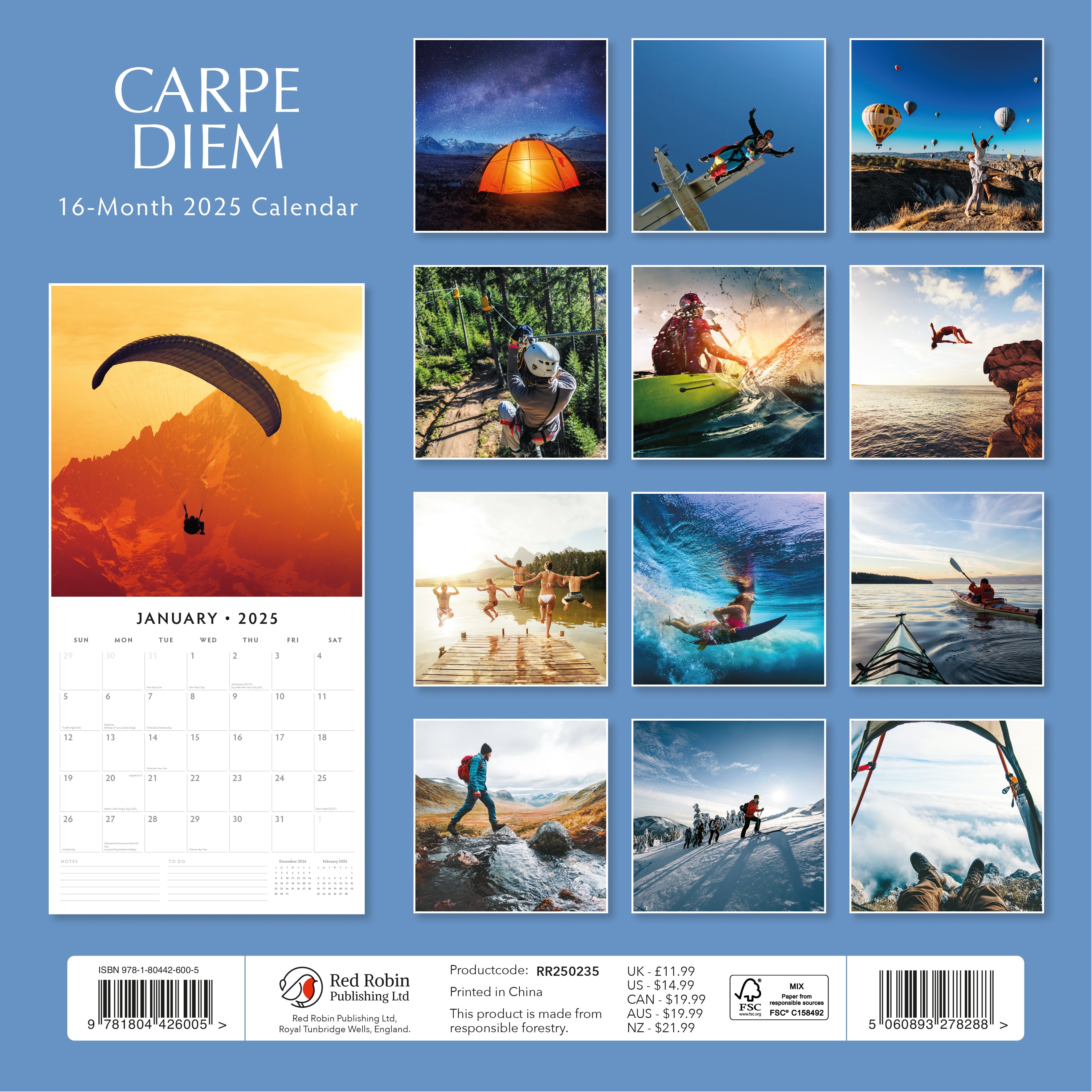 2025 Carpe Diem - Square Wall Calendar