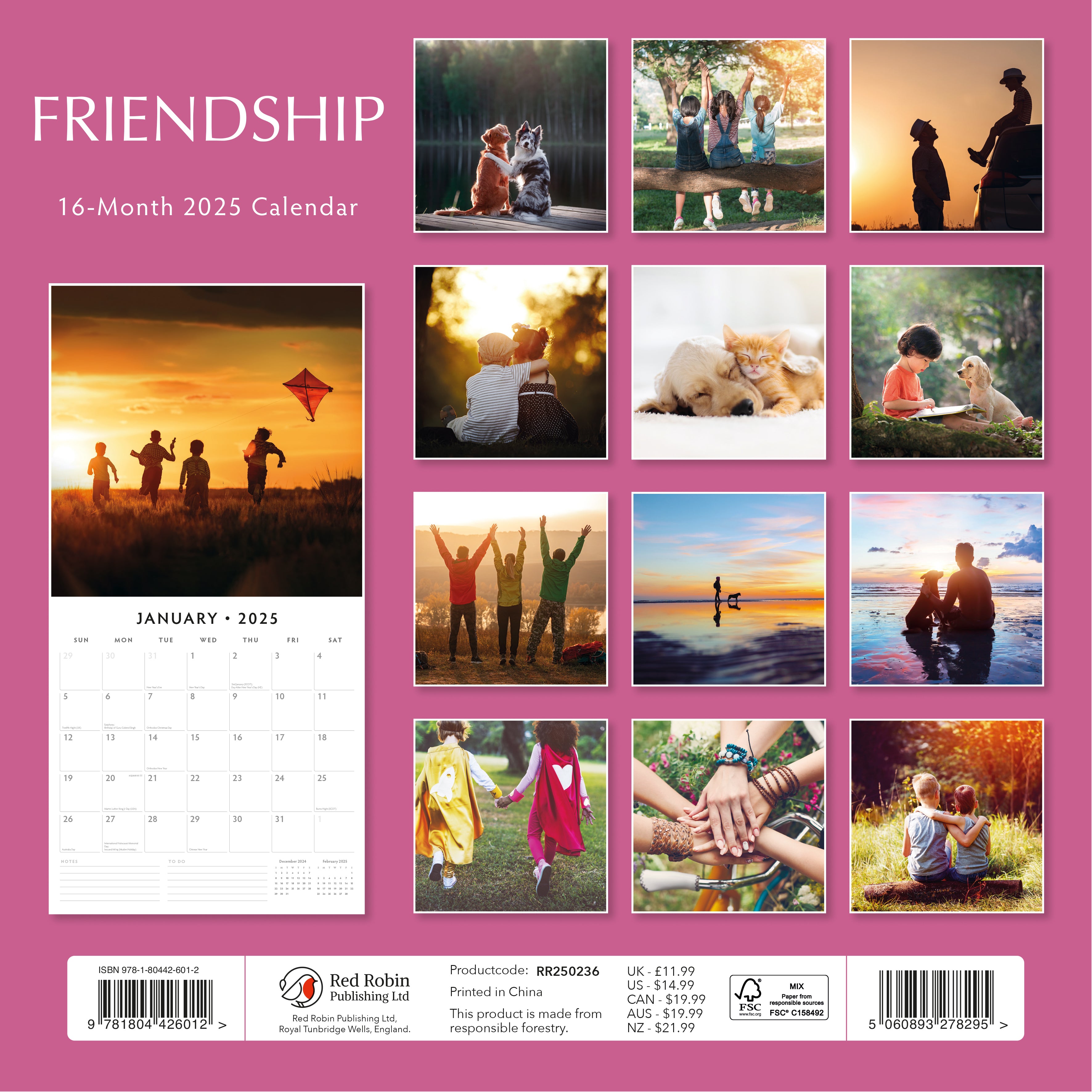 2025 Friendship - Square Wall Calendar