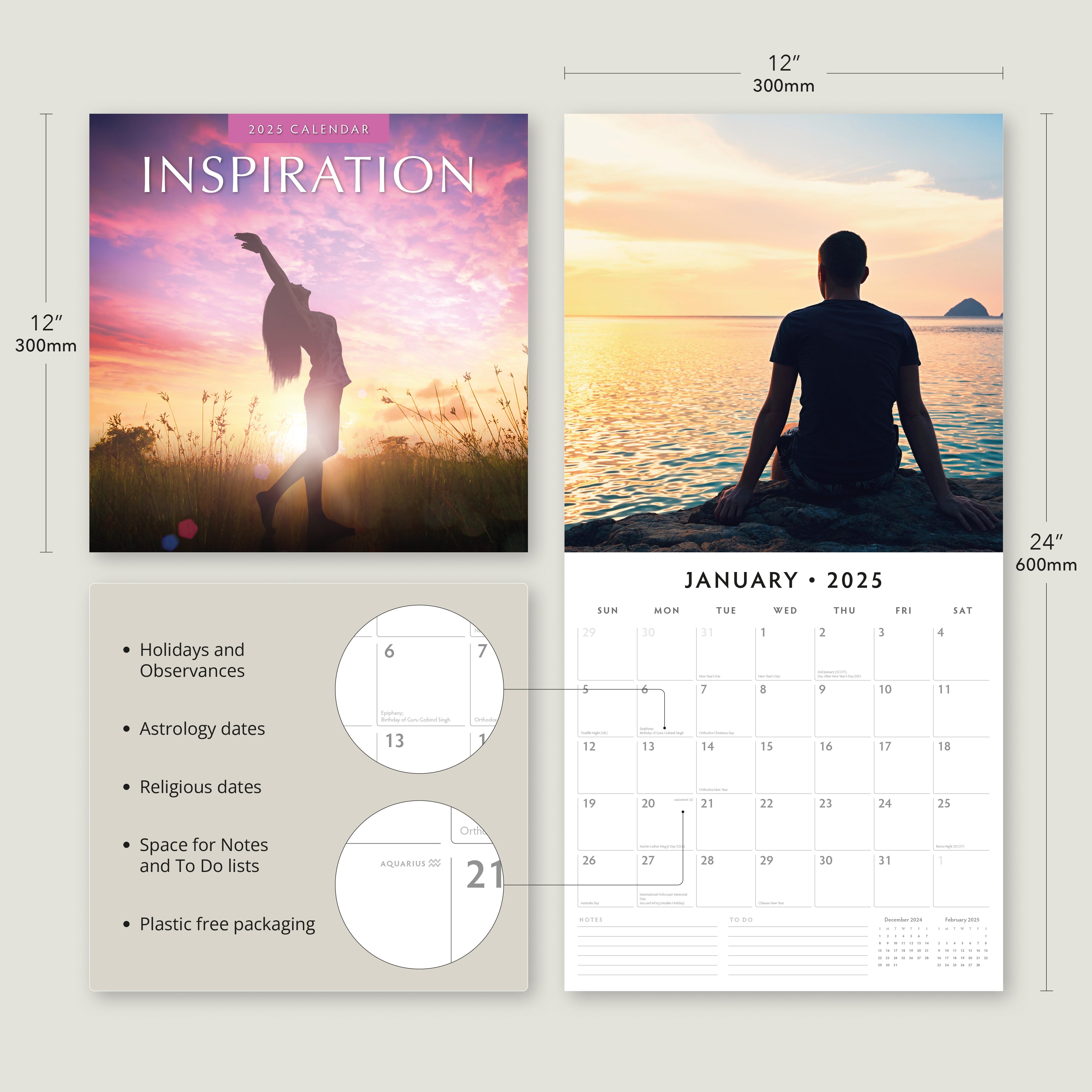 2025 Inspiration - Square Wall Calendar