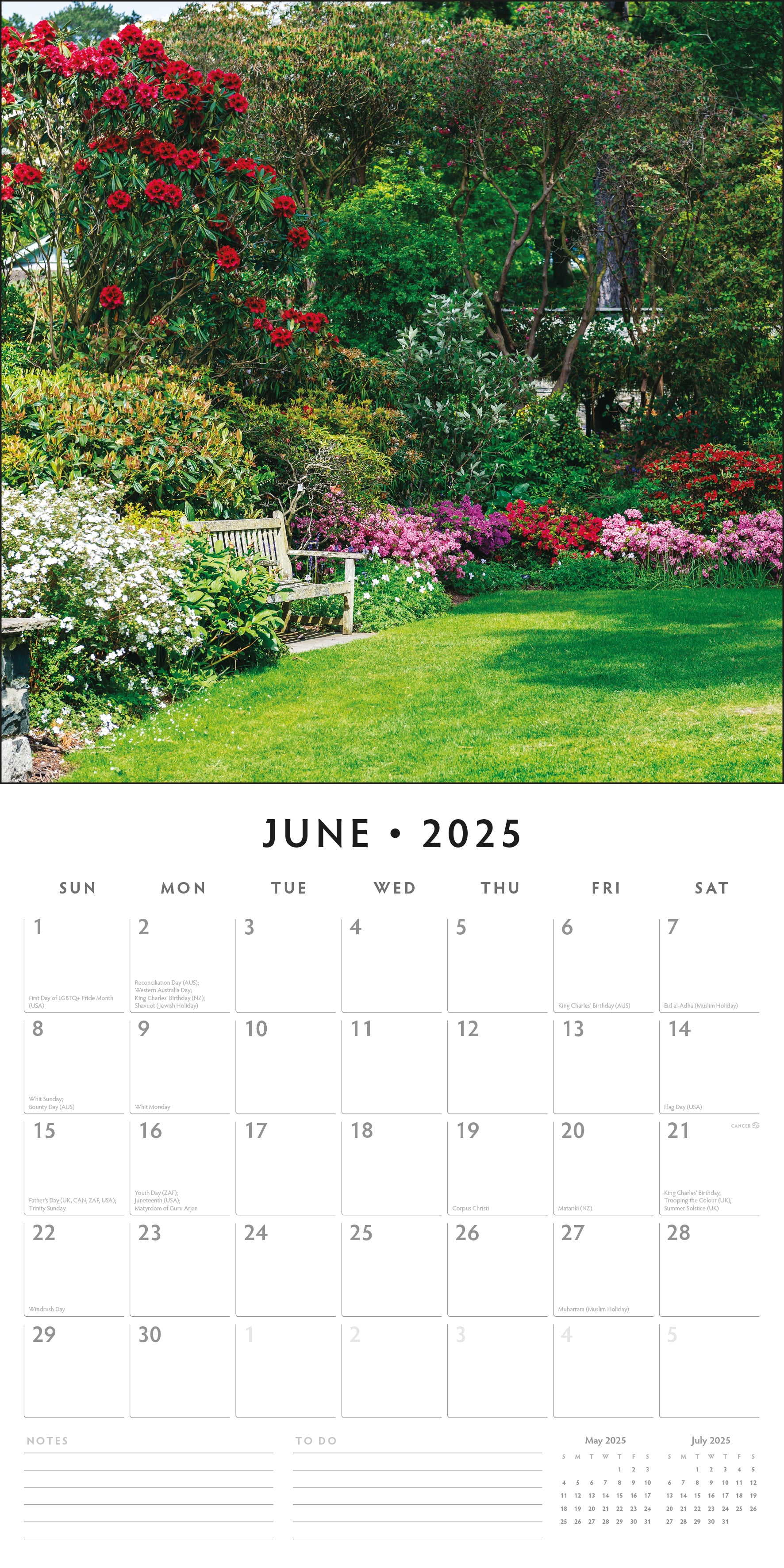 2025 Beautiful Gardens - Square Wall Calendar