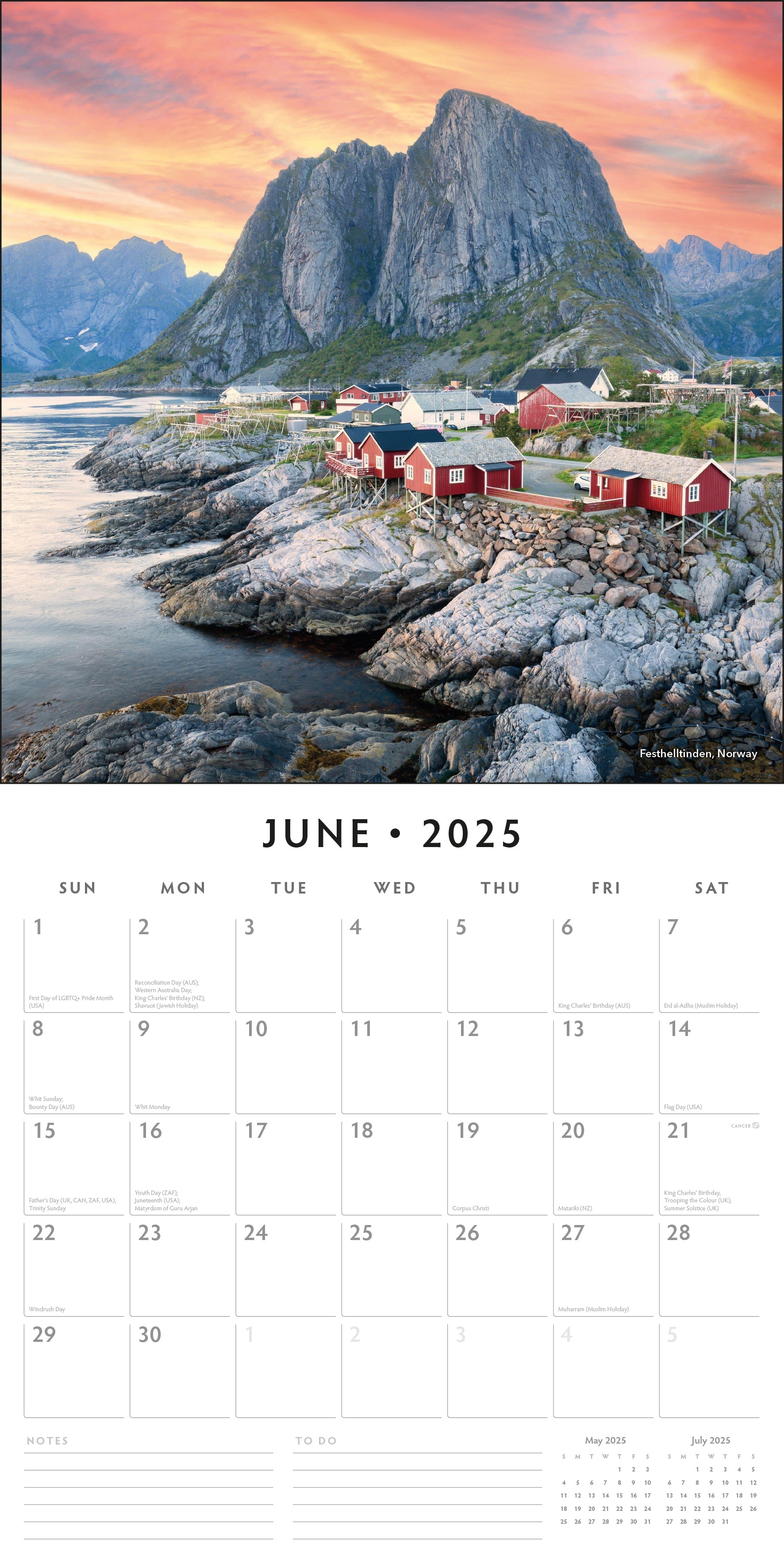 2025 Great Mountains - Square Wall Calendar