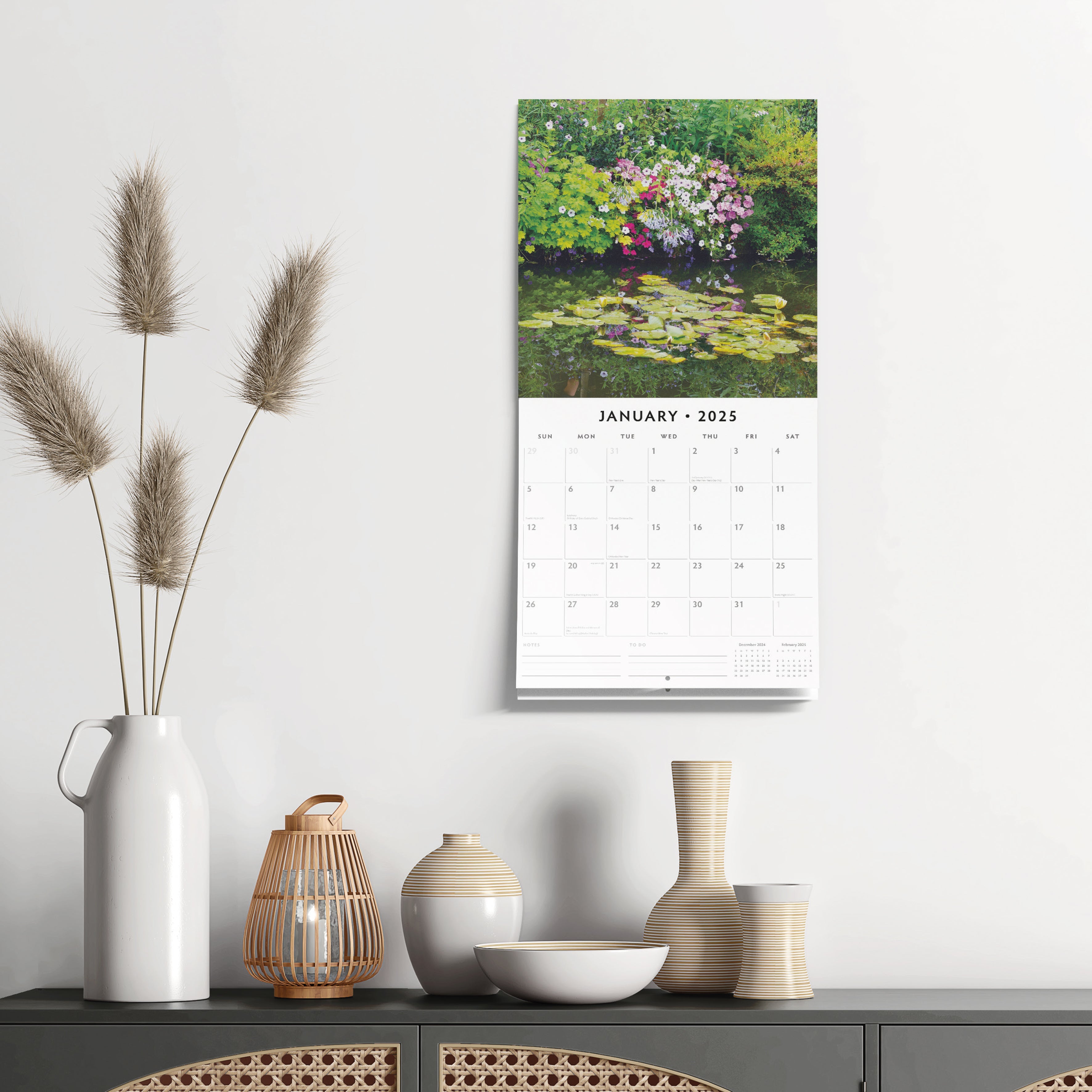 2025 Tranquil Gardens - Square Wall Calendar