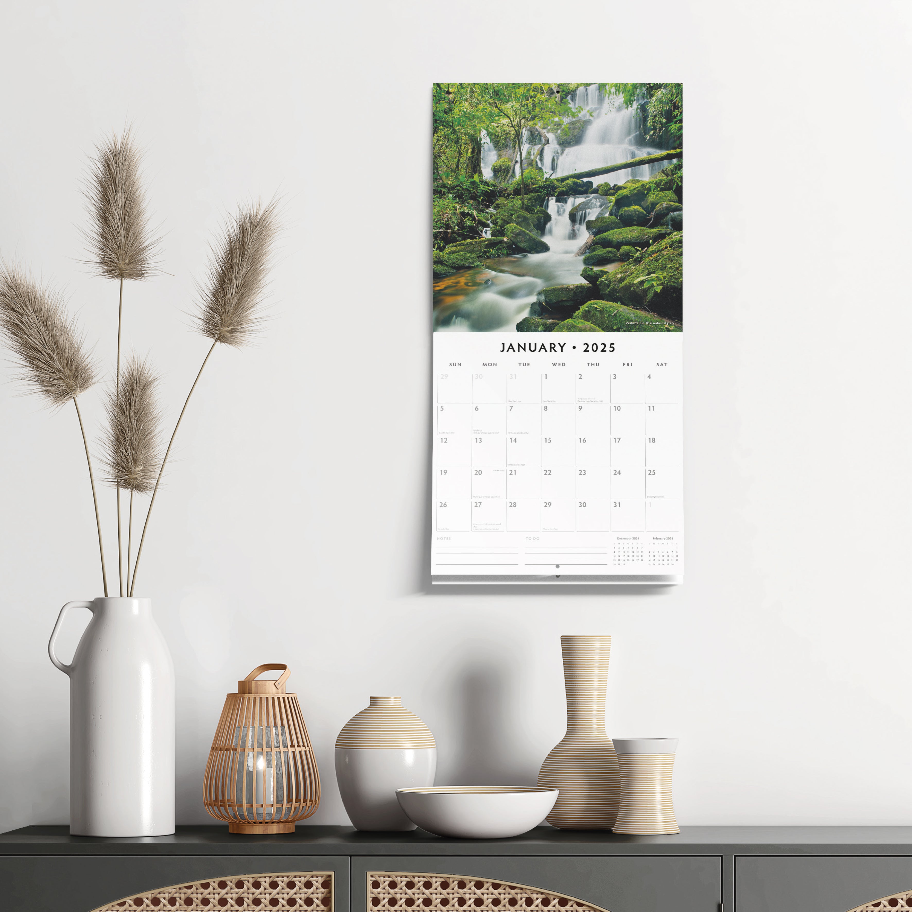 2025 Waterfalls - Square Wall Calendar