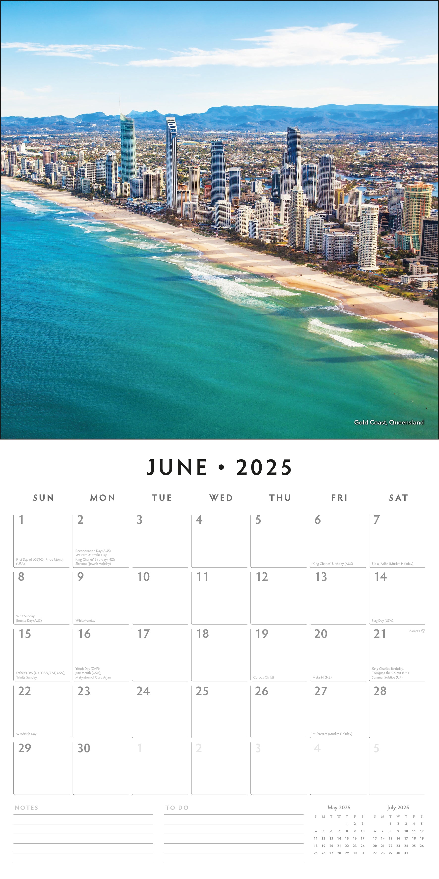 2025 Coastlines of Australia - Square Wall Calendar