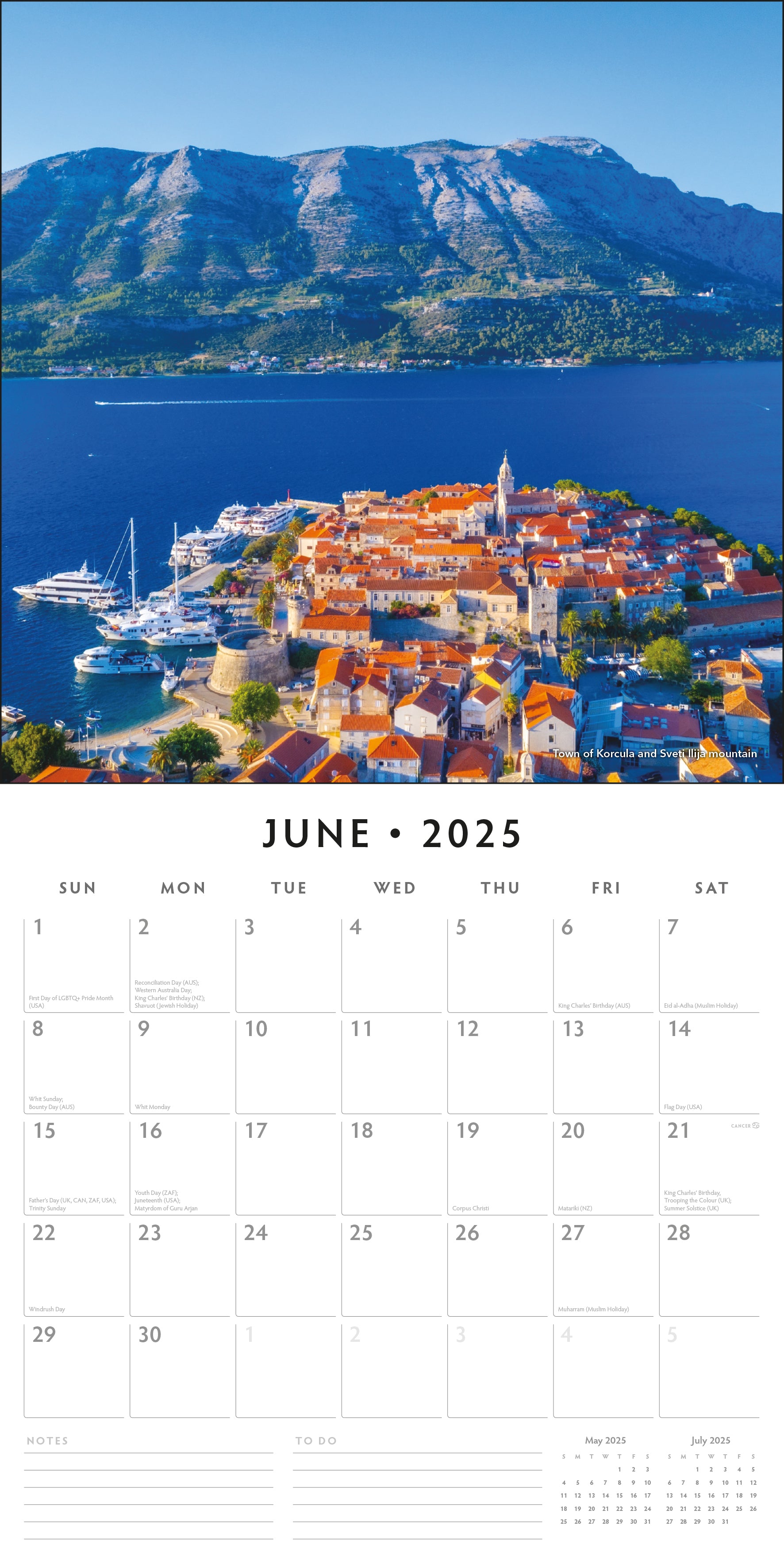 2025 Croatia - Square Wall Calendar