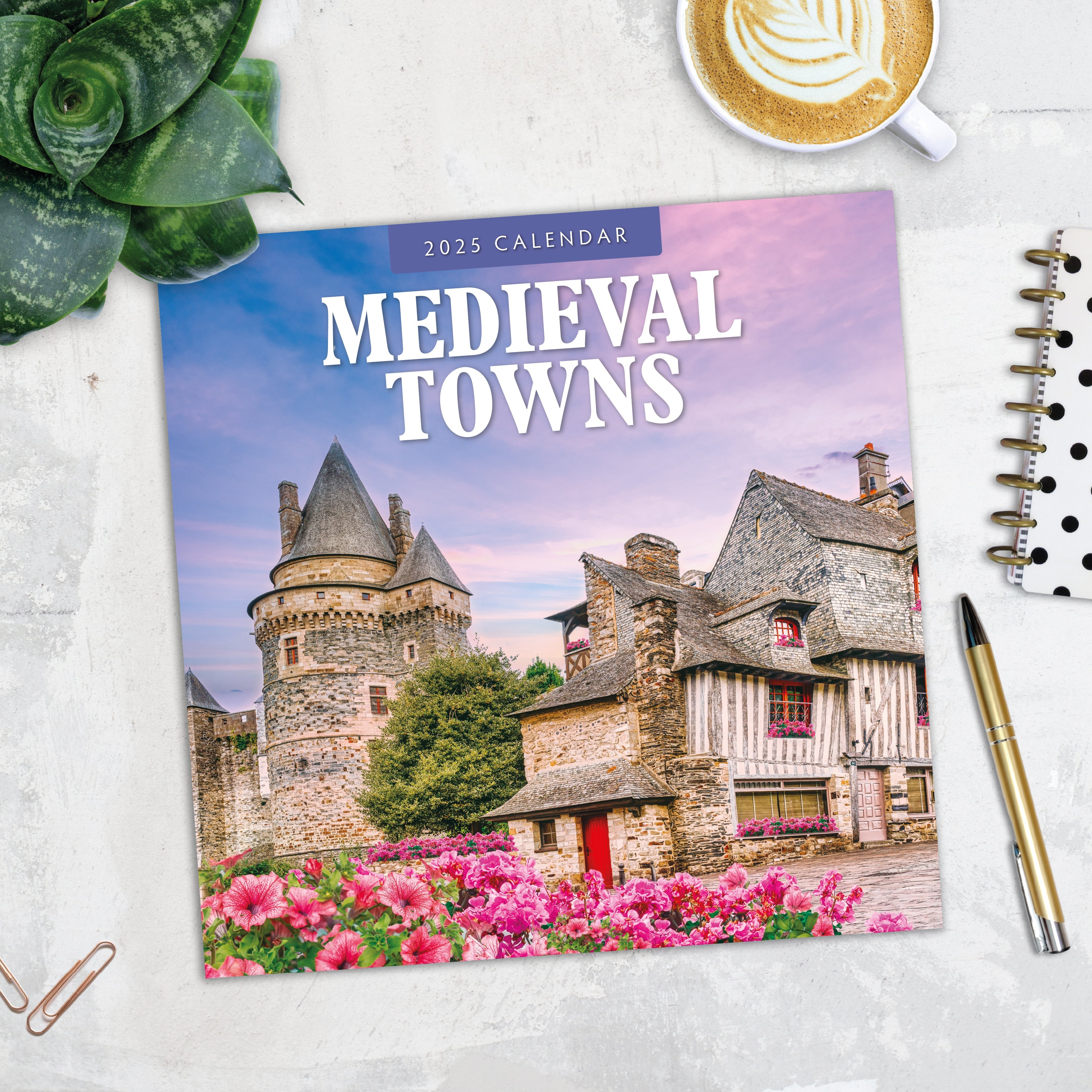 2025 Medieval Towns - Square Wall Calendar