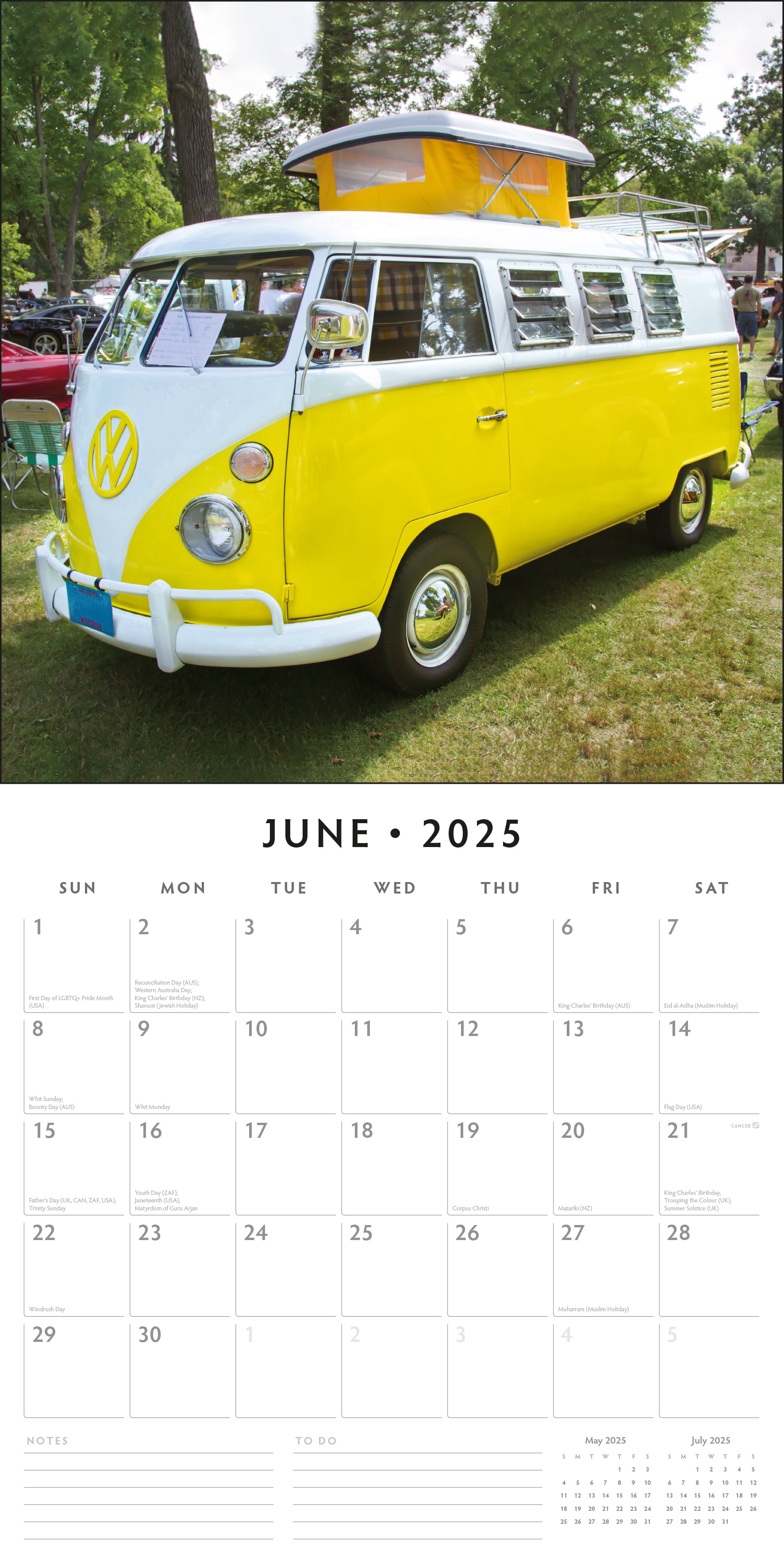 2025 Camper Vans - Square Wall Calendar