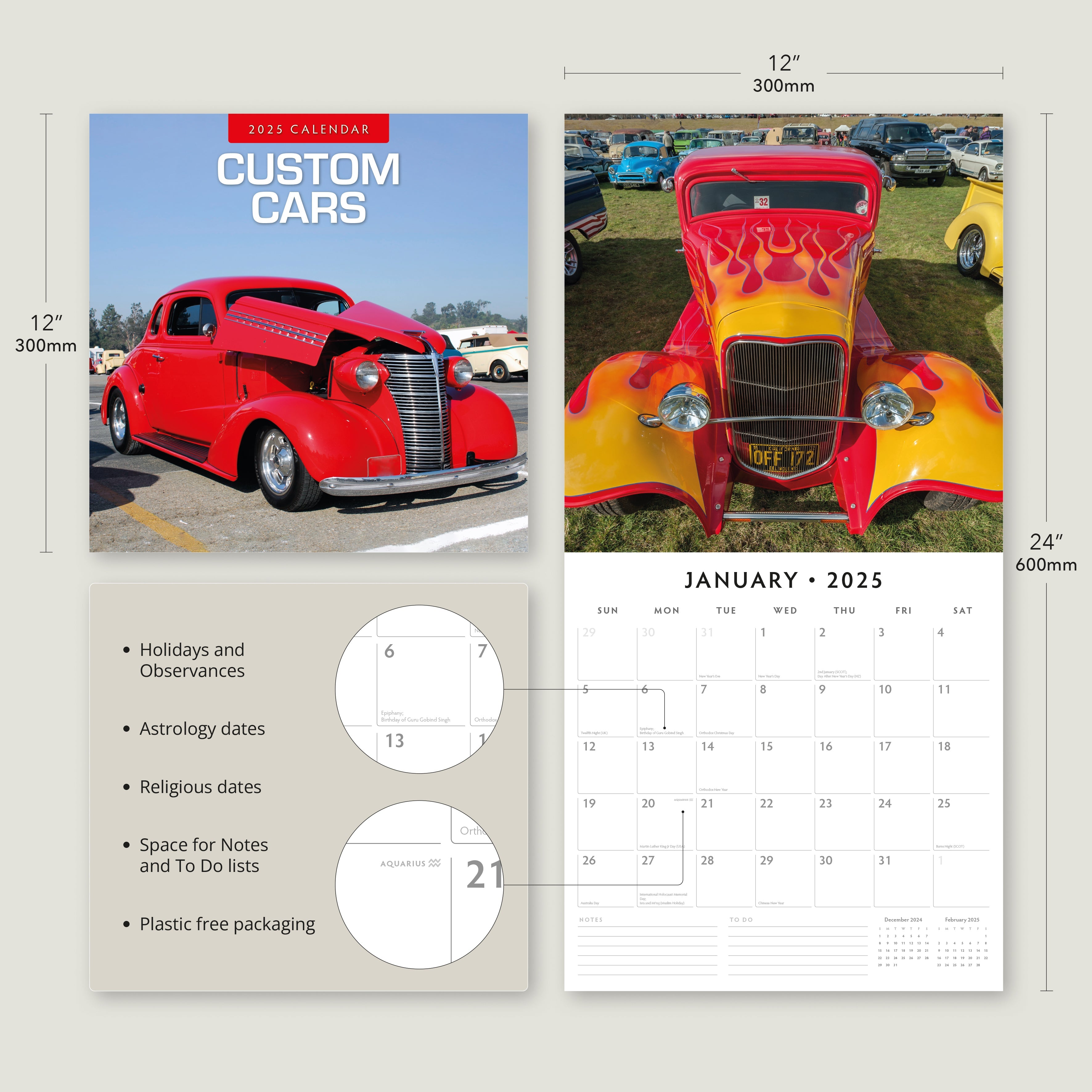 2025 Custom Cars - Square Wall Calendar