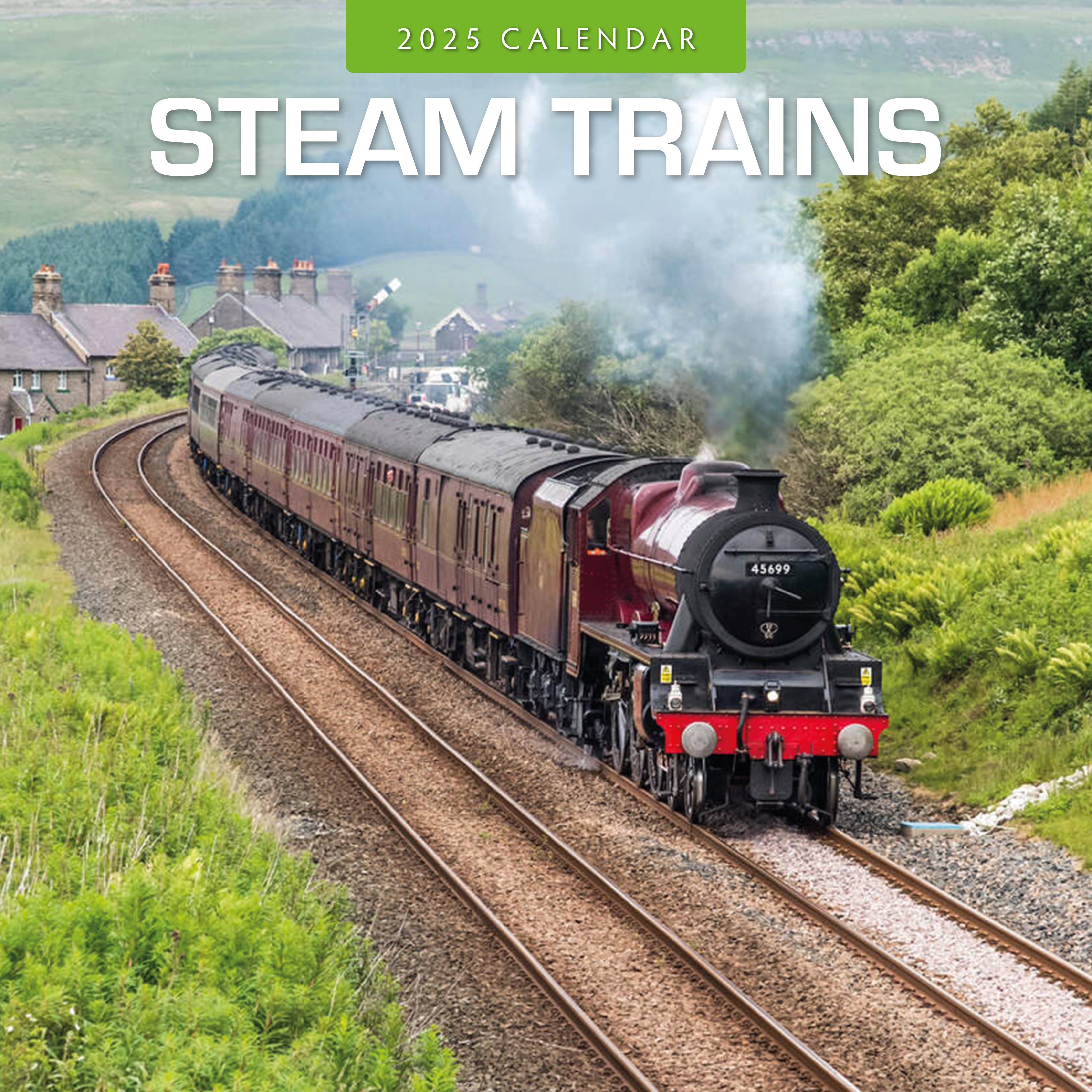 2025 Steam Trains - Square Wall Calendar