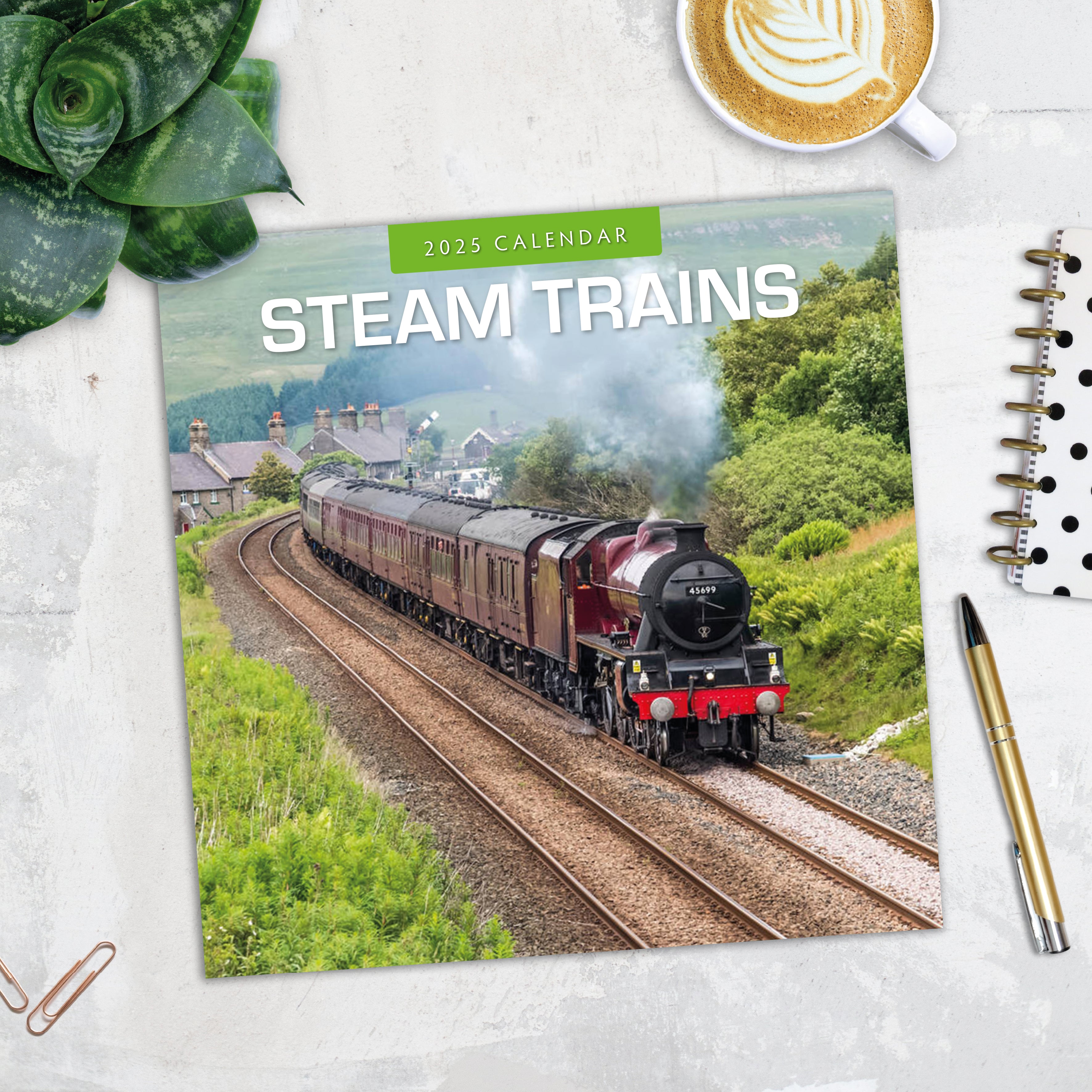 2025 Steam Trains - Square Wall Calendar