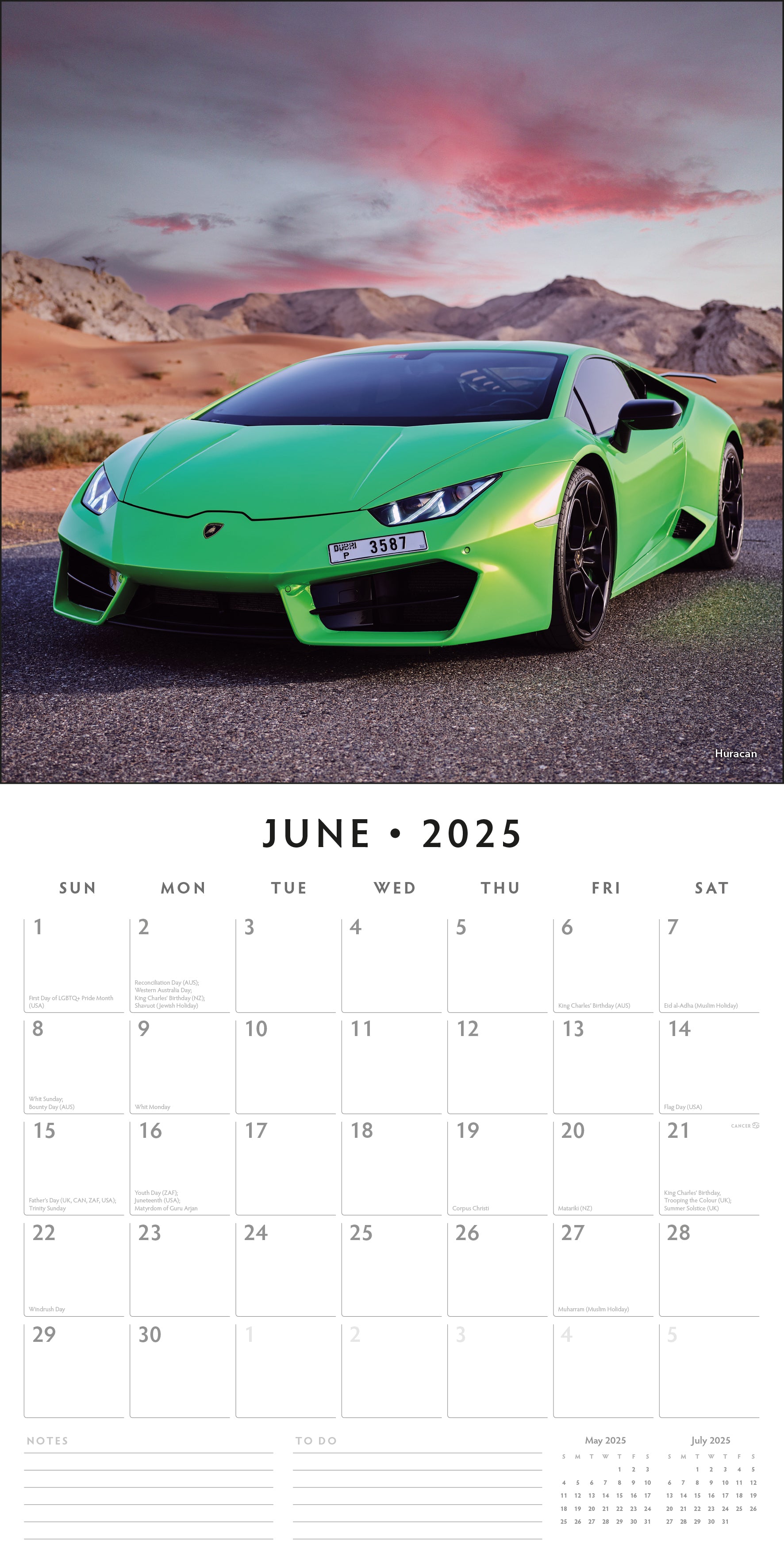 2025 Lamborghini - Square Wall Calendar