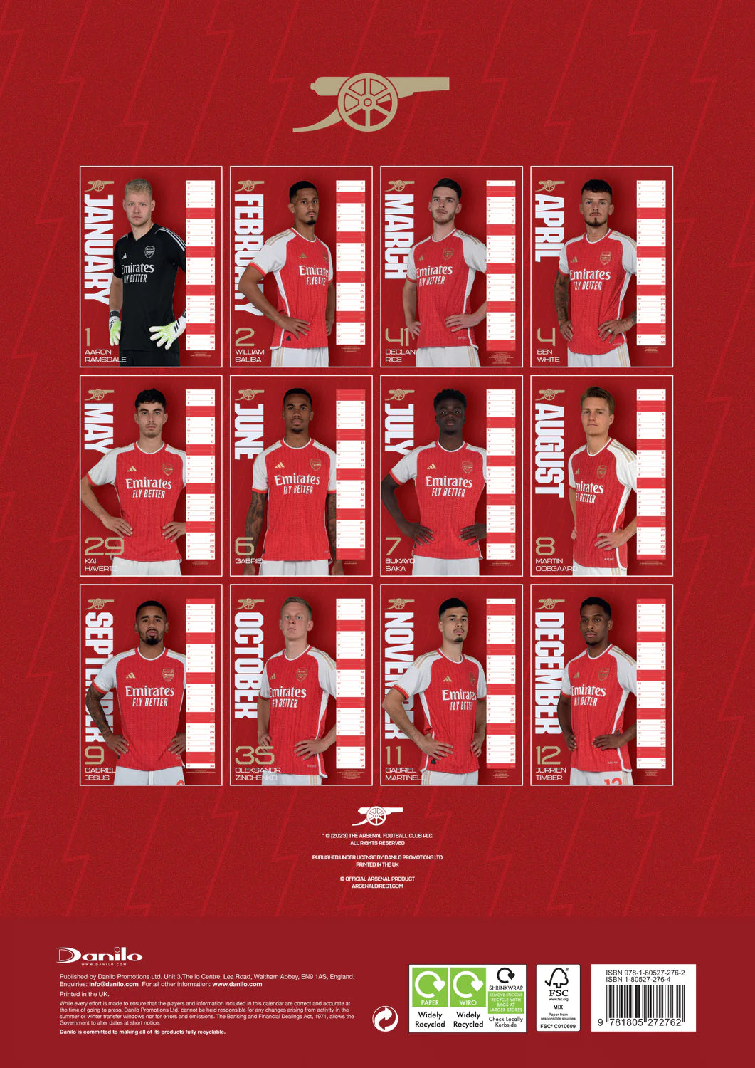 Arsenal 2023 Official Calendar