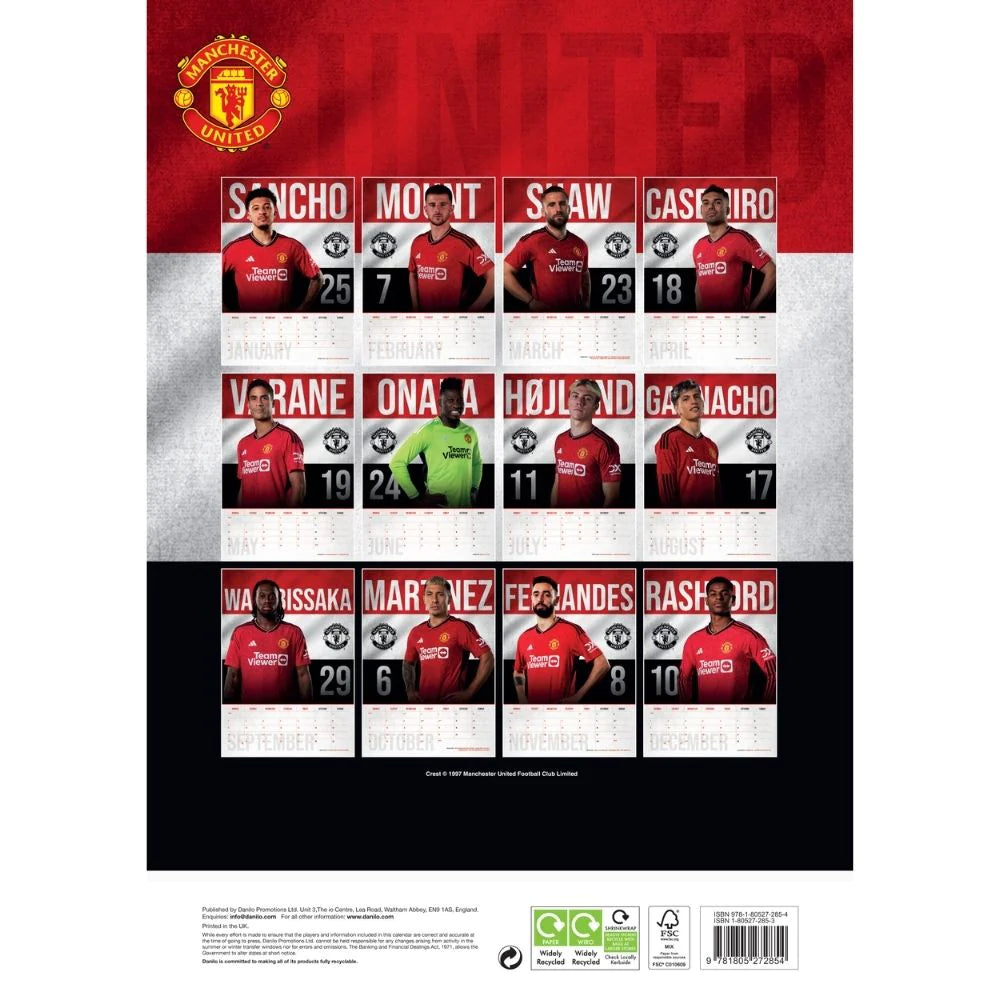 2024 Manchester United FC - A3 Wall Calendar  SOLD OUT