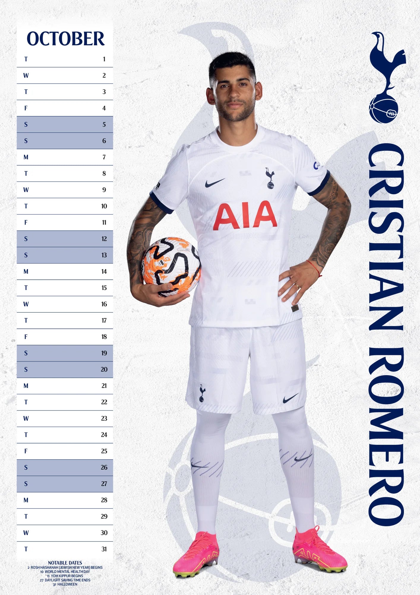 2024 Tottenham Hotspur FC A3 Wall Calendar   9781805272878 4.webp