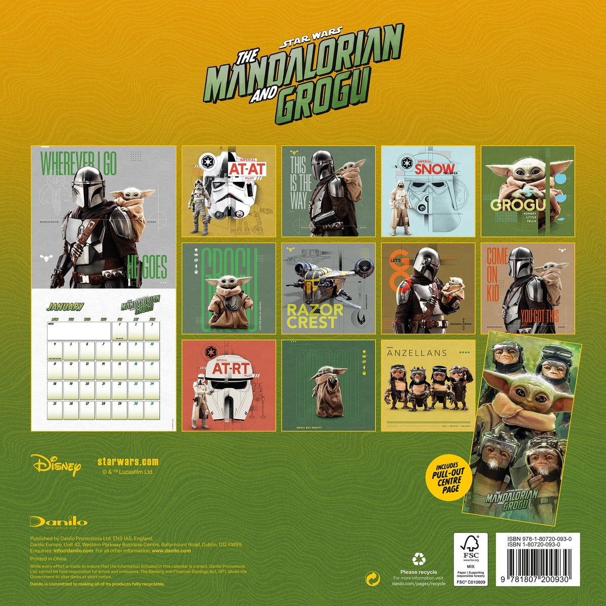 2027 Star Wars - The Mandalorian and Grogu - Square Wall Calendar — back cover