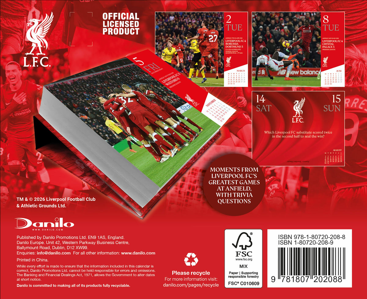 2027 Liverpool FC - Daily Boxed Page-A-Day Calendar — back cover
