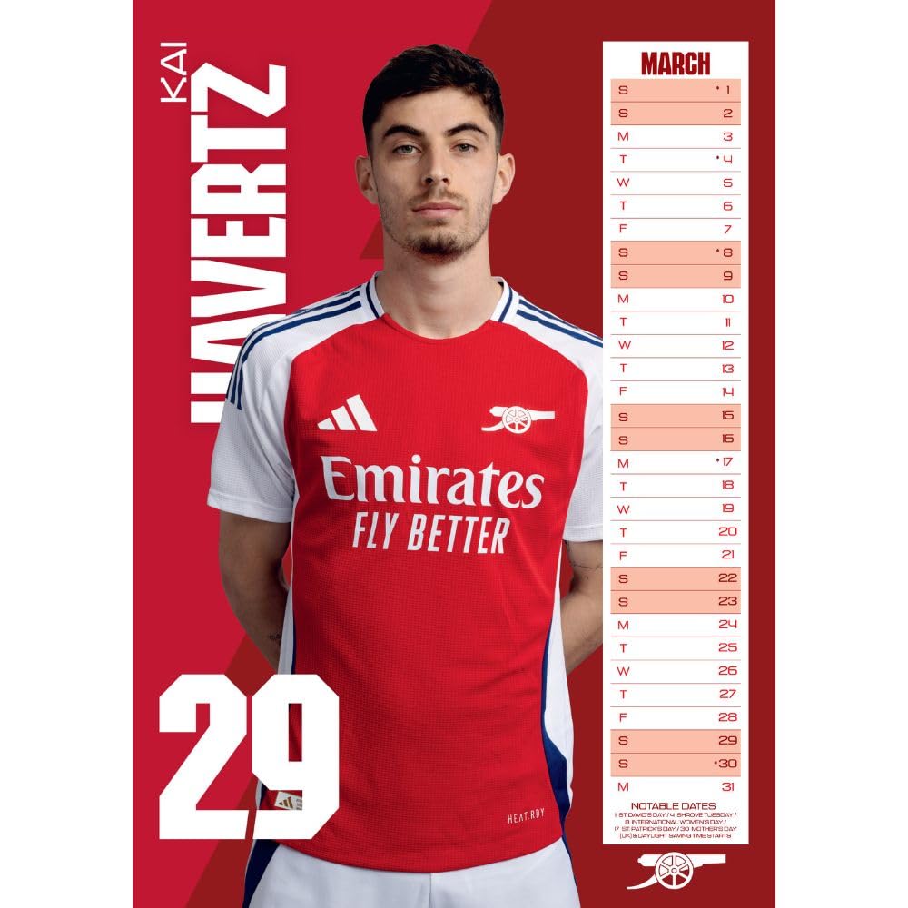 2025 Arsenal Fc - A3 Wall Calendar