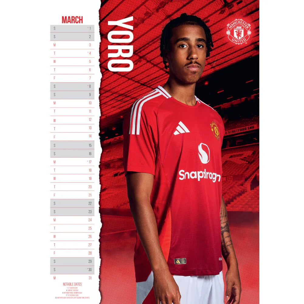 2025 Manchester United Fc - A3 Wall Calendar